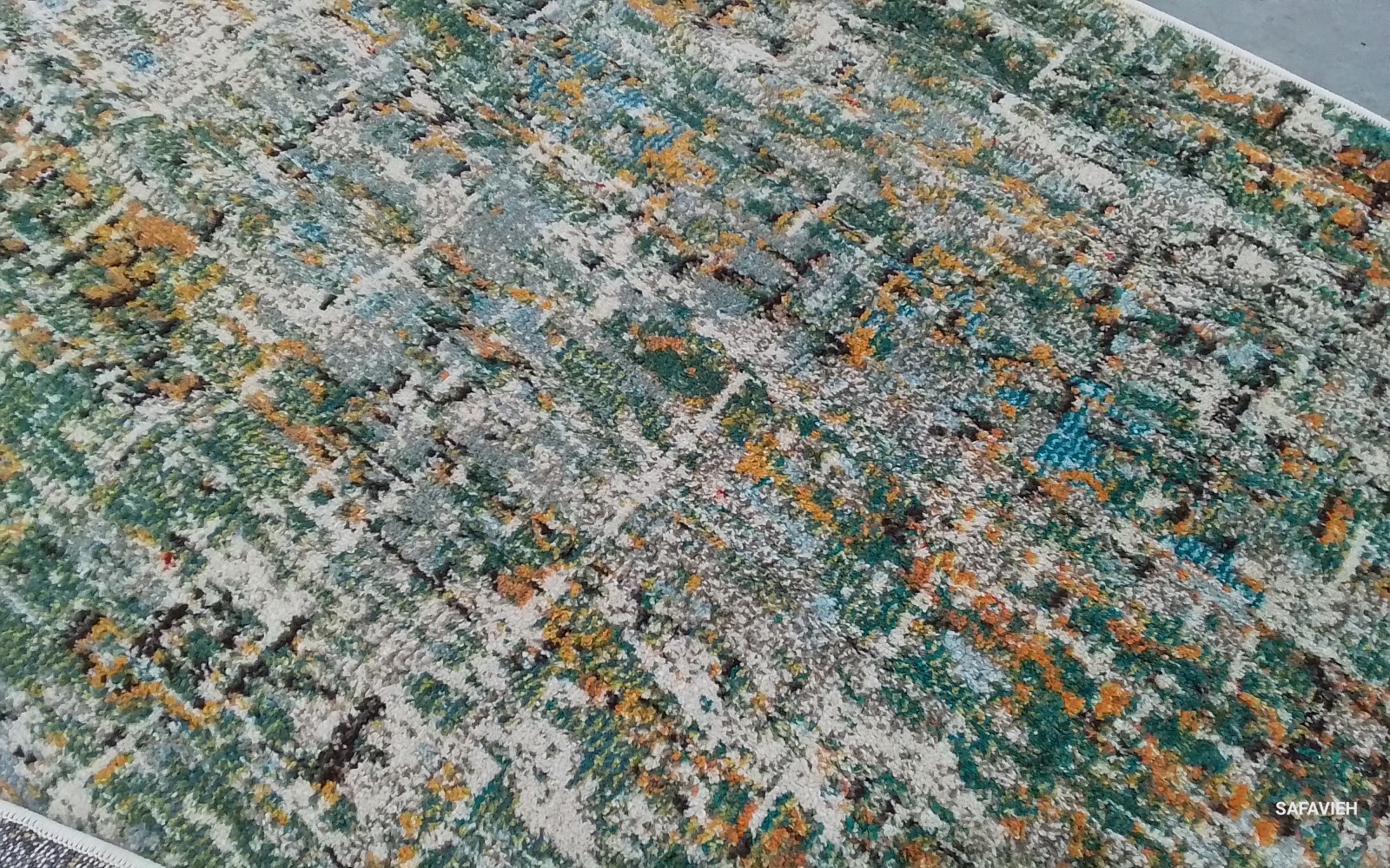 GREEN / TURQUO 6′-7″ x 6′-7″ Back Stain Rug Reduced Price 1172762155 MAD460Y-7SQ
