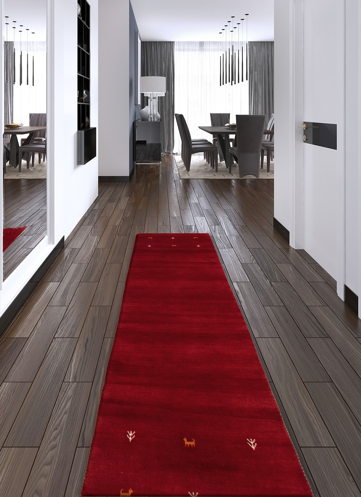 Traditional Hand loomed Area Rug 2’7″ x 9’7″ Red Oriental Carpet