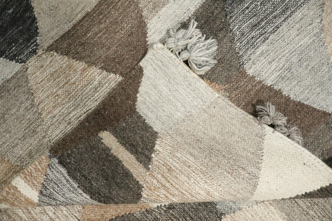 Modern Rustic 7×10 Area Rug with Textured Multicolor Geometric Design