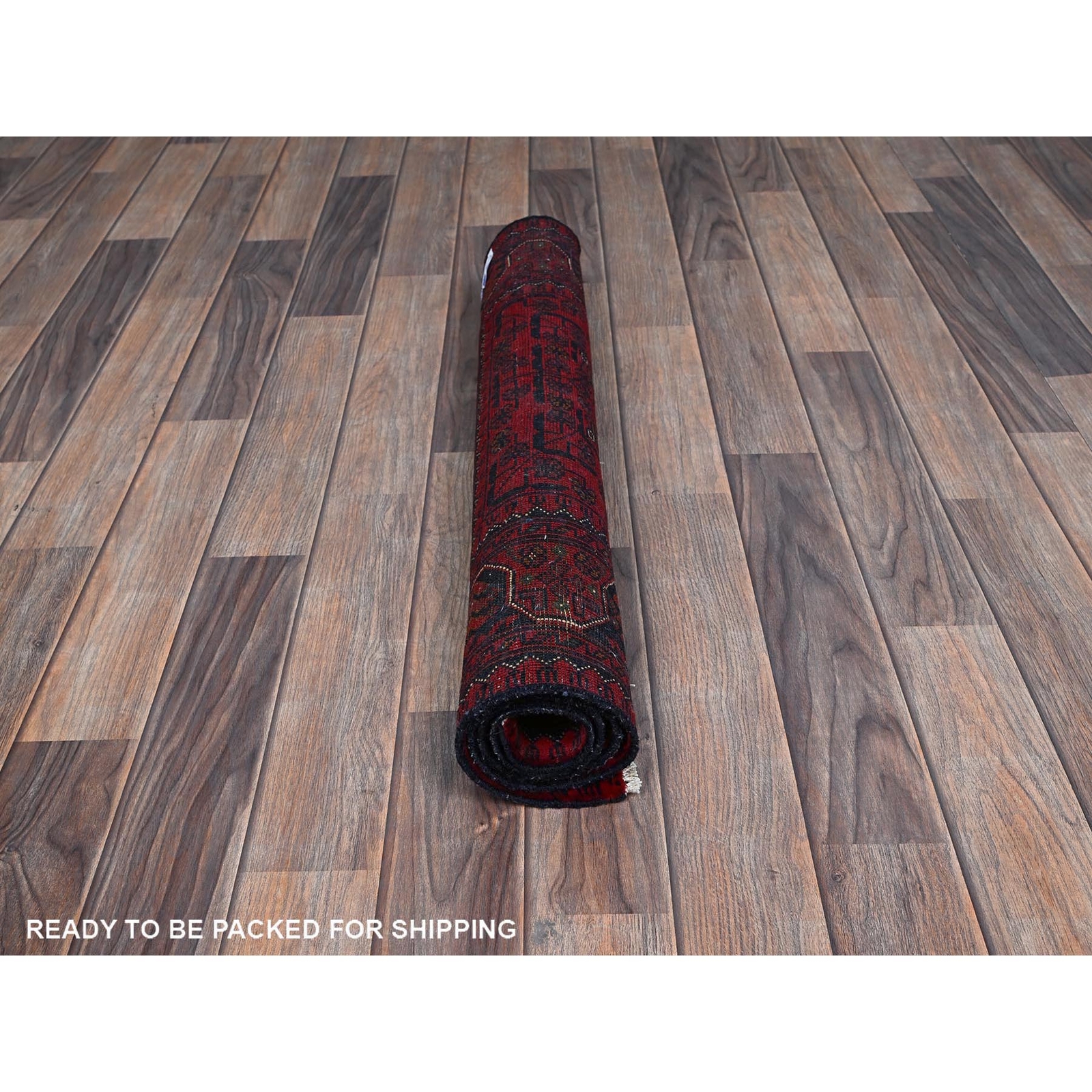 2’8″x4′ Red Afghan Khamyab Tribal Design Soft Wool Hand Knotted Sample Rug R726