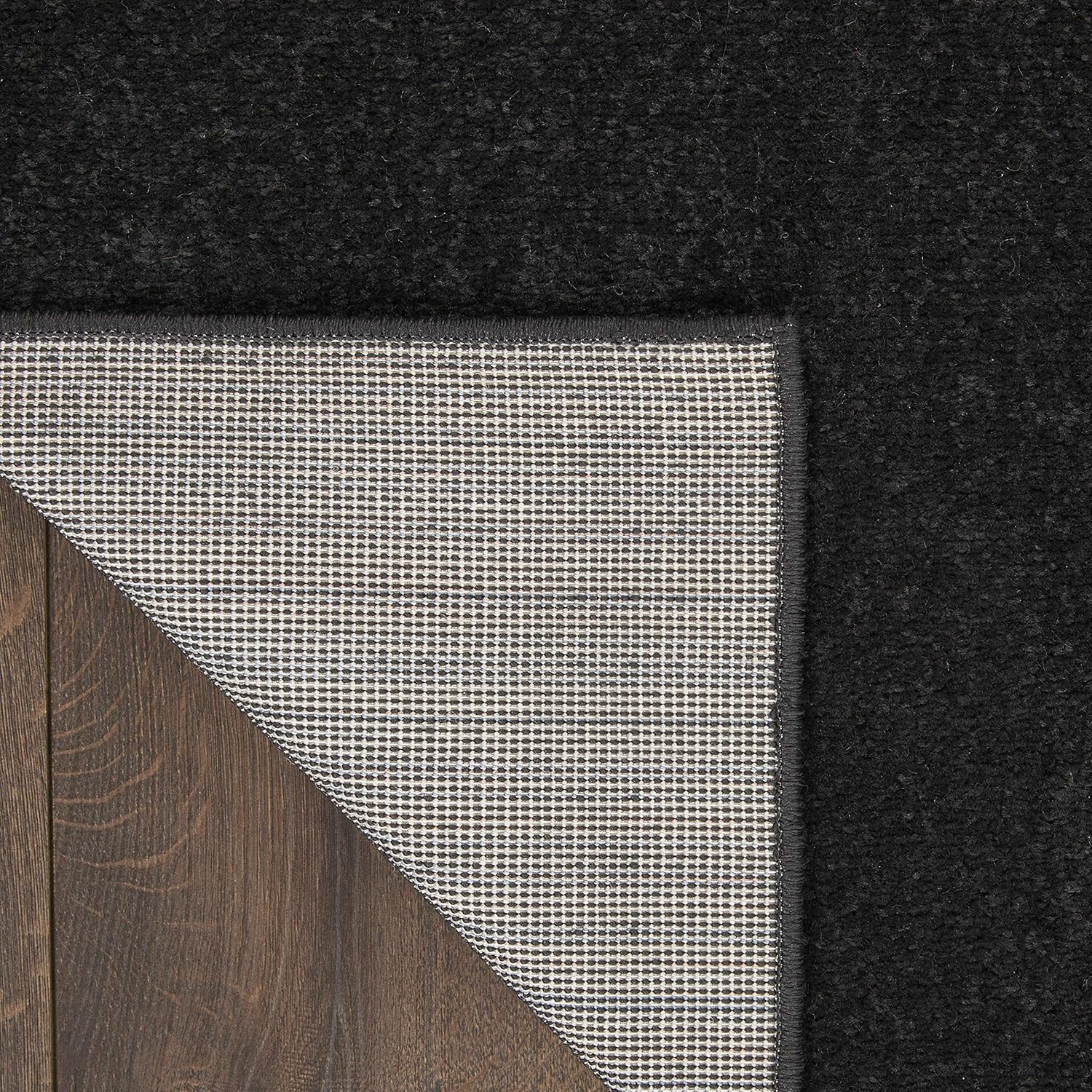 Home Essentials Black 3′ X 5′ Area Rug – Easy Clean, Non Shedding, Bed Room, Li