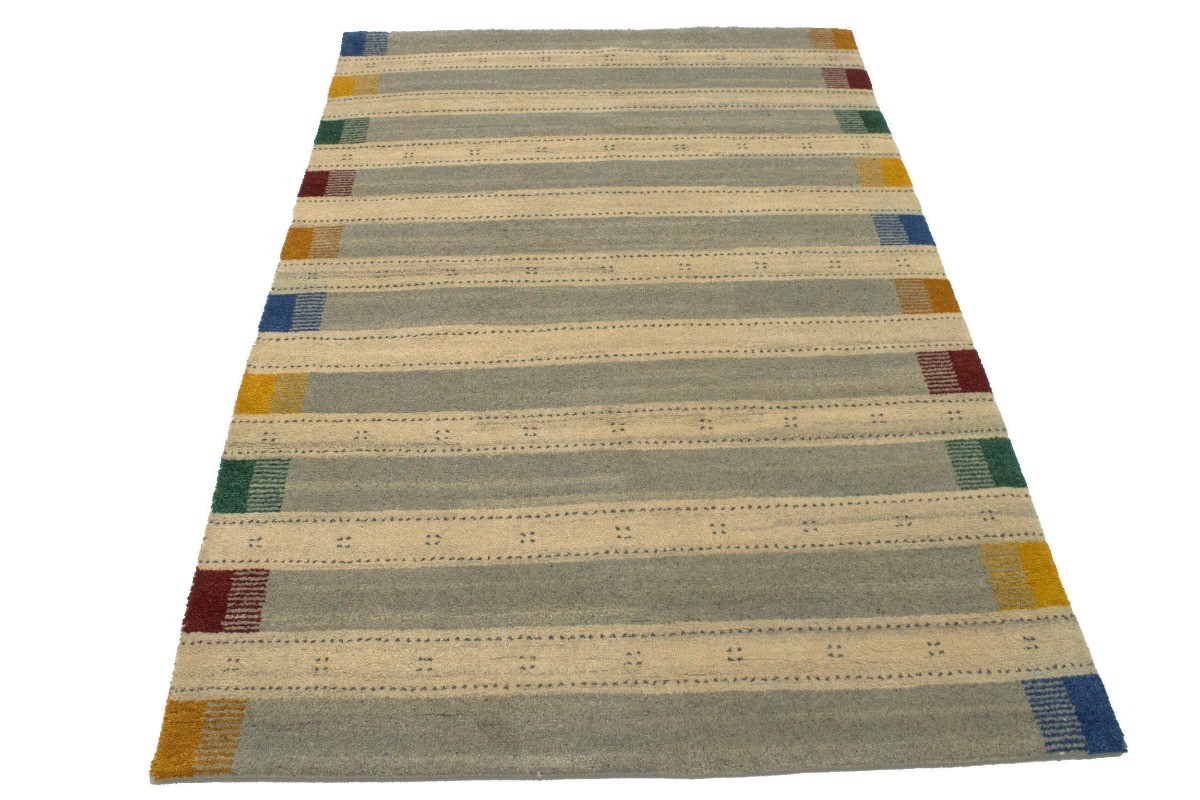 Handmade Multicolored Tribal Gabbeh Oriental Rug Striped Kids Room Carpet 5X7 ft