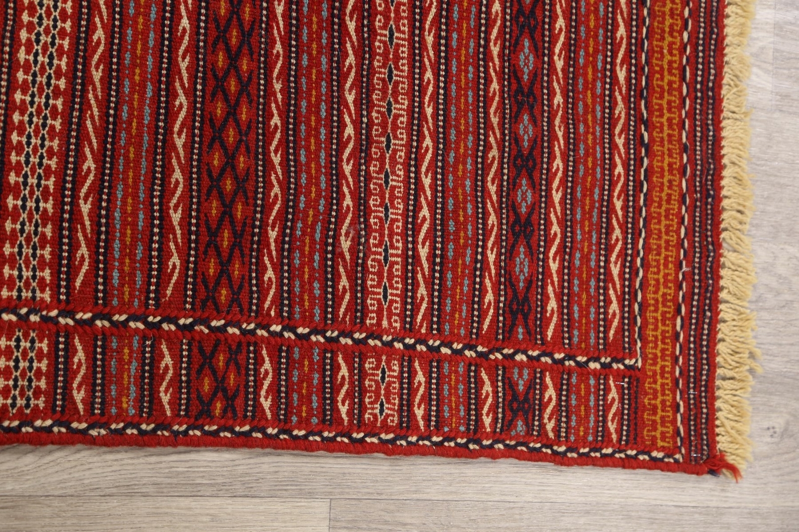 Traditional Tribal Striped Hand-woven Sumak Kilim Area Rug Oriental Carpet 3×5