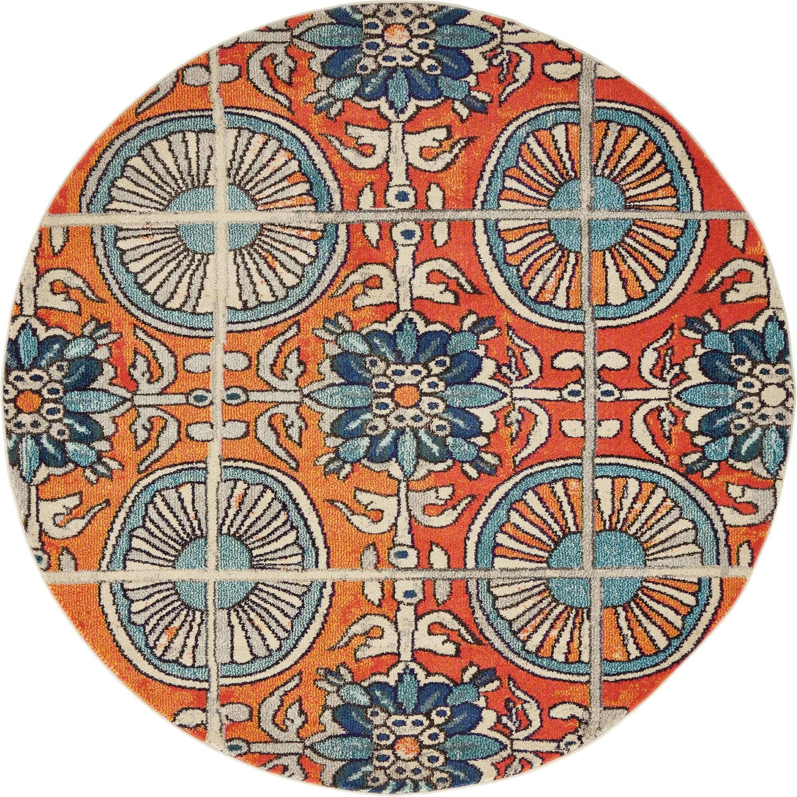 Unique Loom Estrella Collection Floral Geometric Vibrant Modern Abstract Area