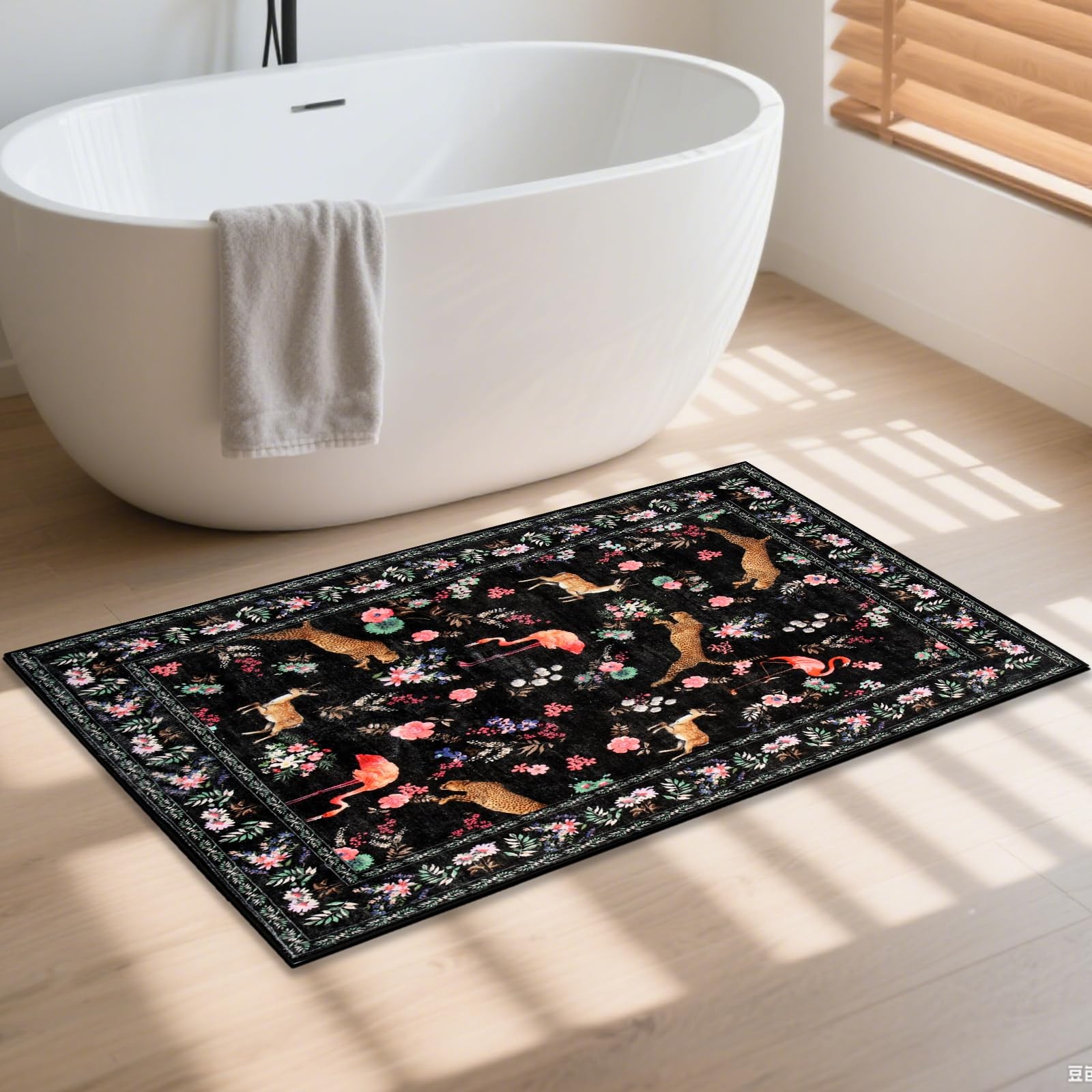 2×3 Entrance Rug, Washable Boho Animal Floral Stain Resistant and Non Slip Ru…