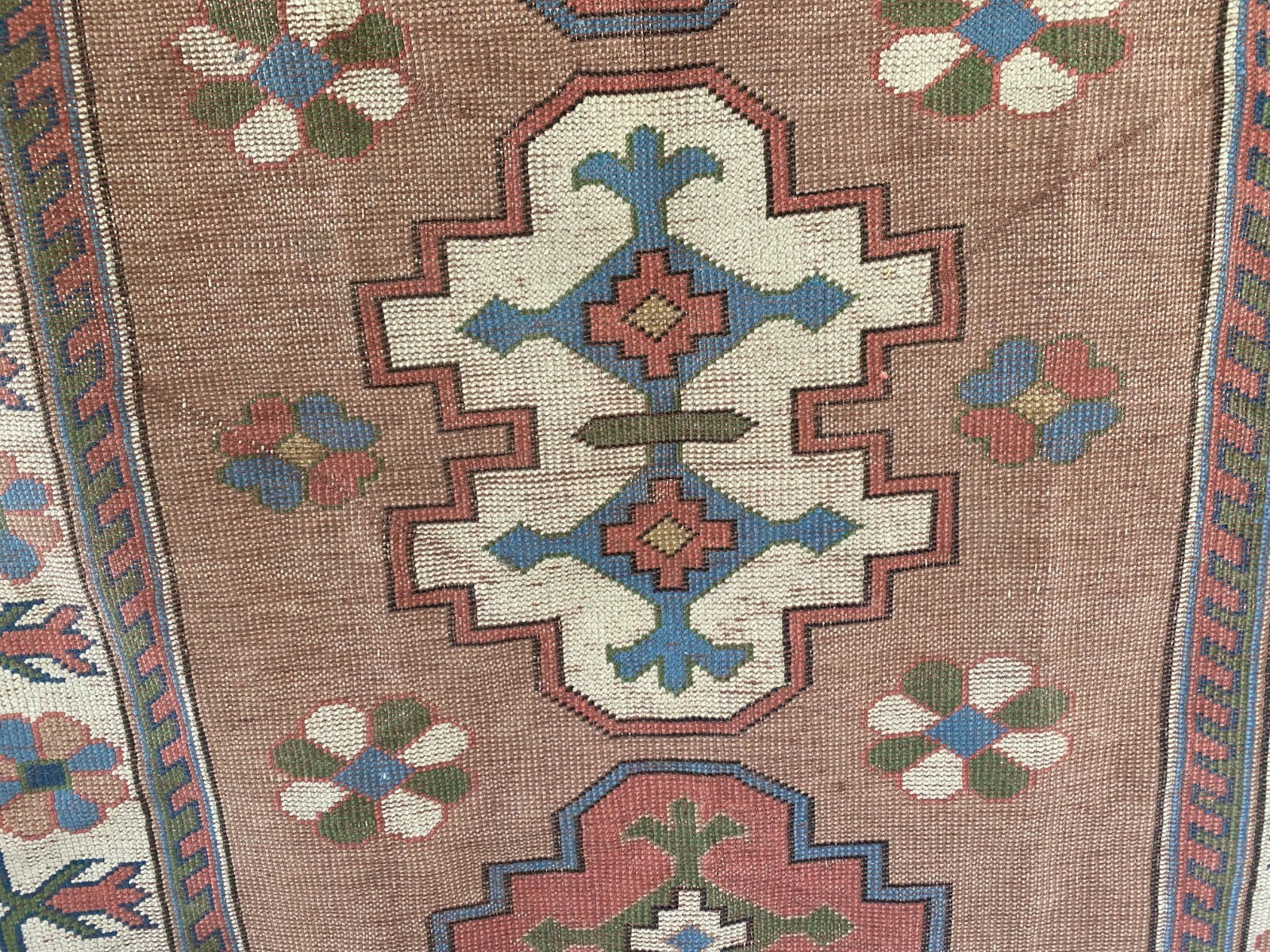 Turkish Kurdish Vintage Rug | 4.3 x 6.5 ft | Handwoven Anatolian Tribal Geometri