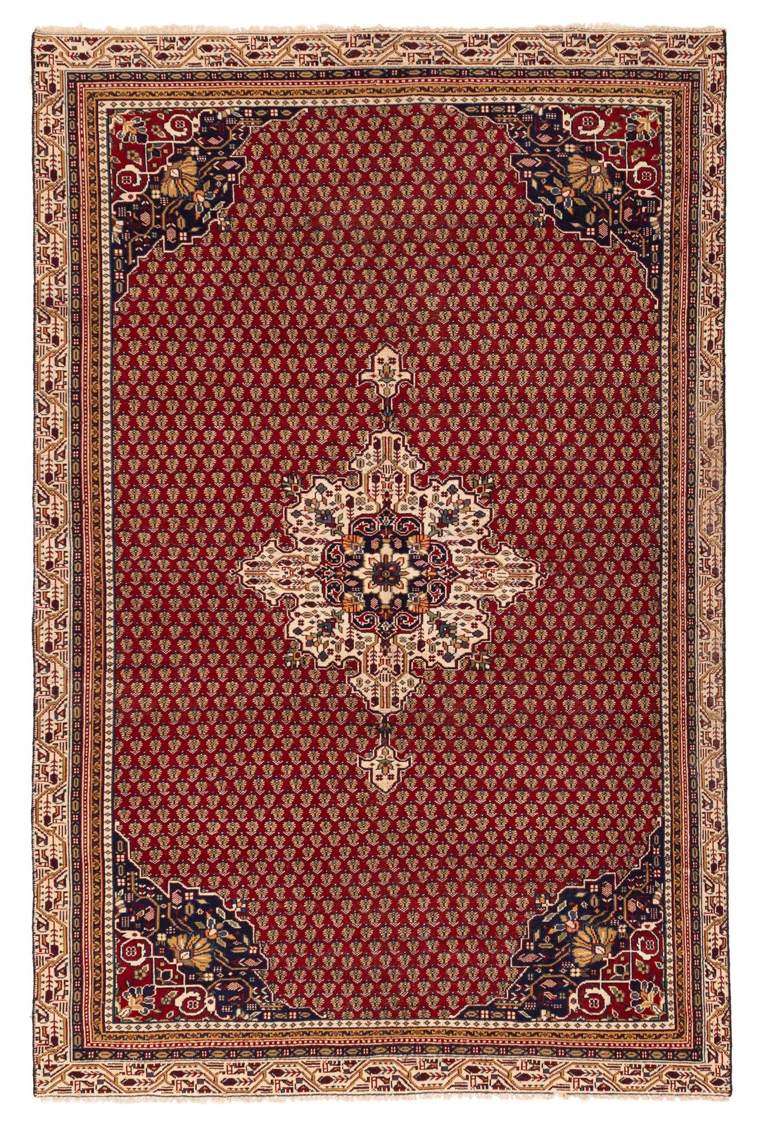 Vintage 5’10” x 8’10” Traditional Hand Knotted Vegetable Dye Wool Area Rug