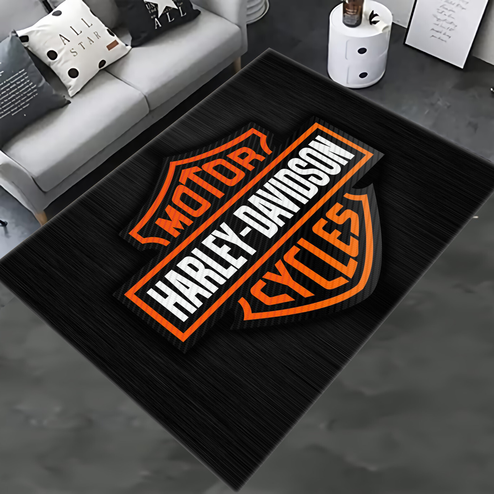 biker rug, biker gift, motorcycle area rug