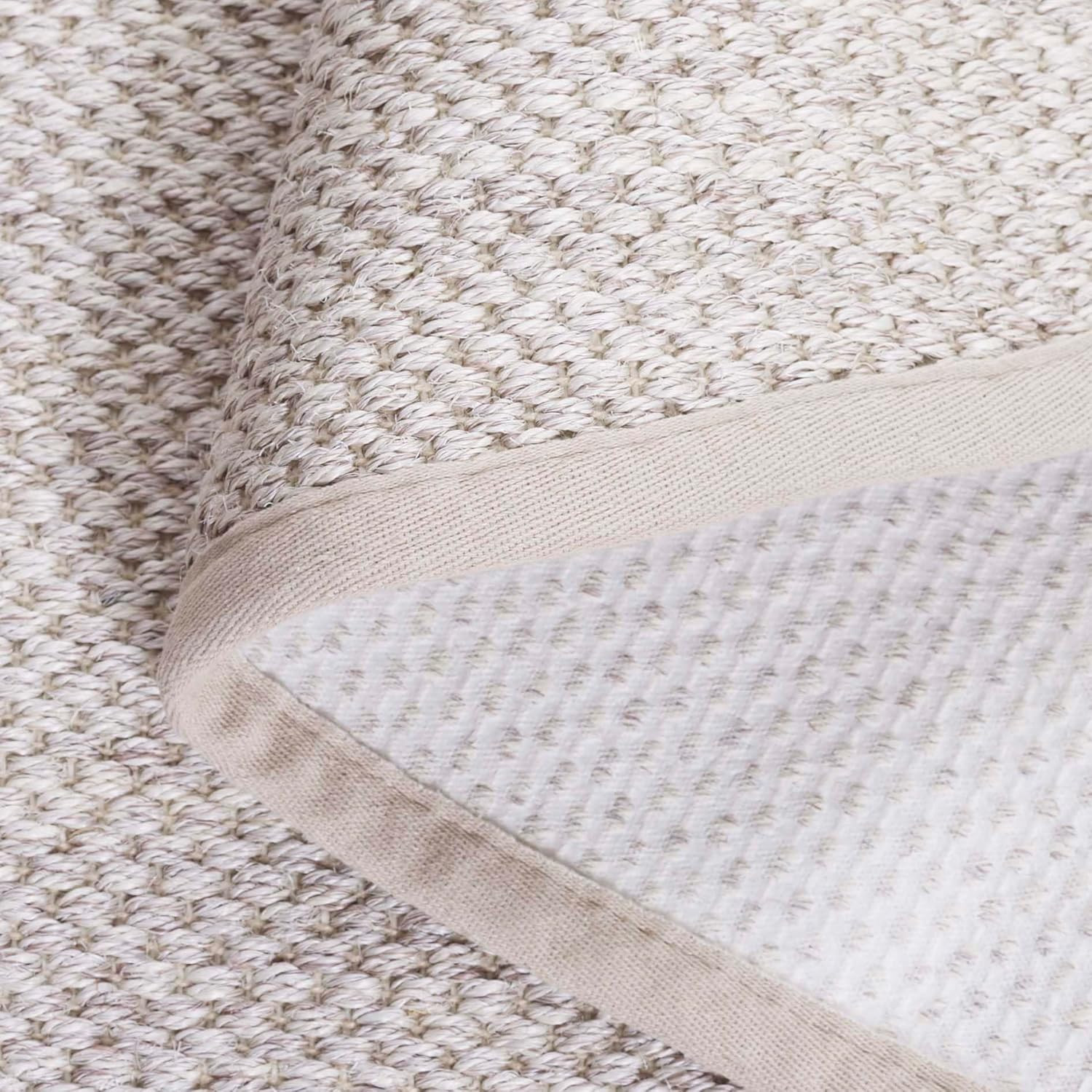 Natural Fiber Runner Rug 2’6″ x 22′, Marble & Beige Woven Design