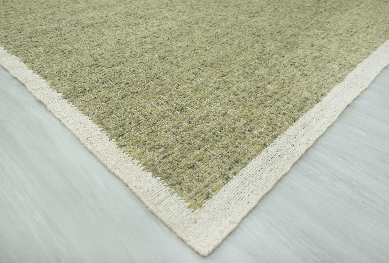 Natural Wool Jute Green Solid Plain High Quality Hand Woven Premium Quality Rug