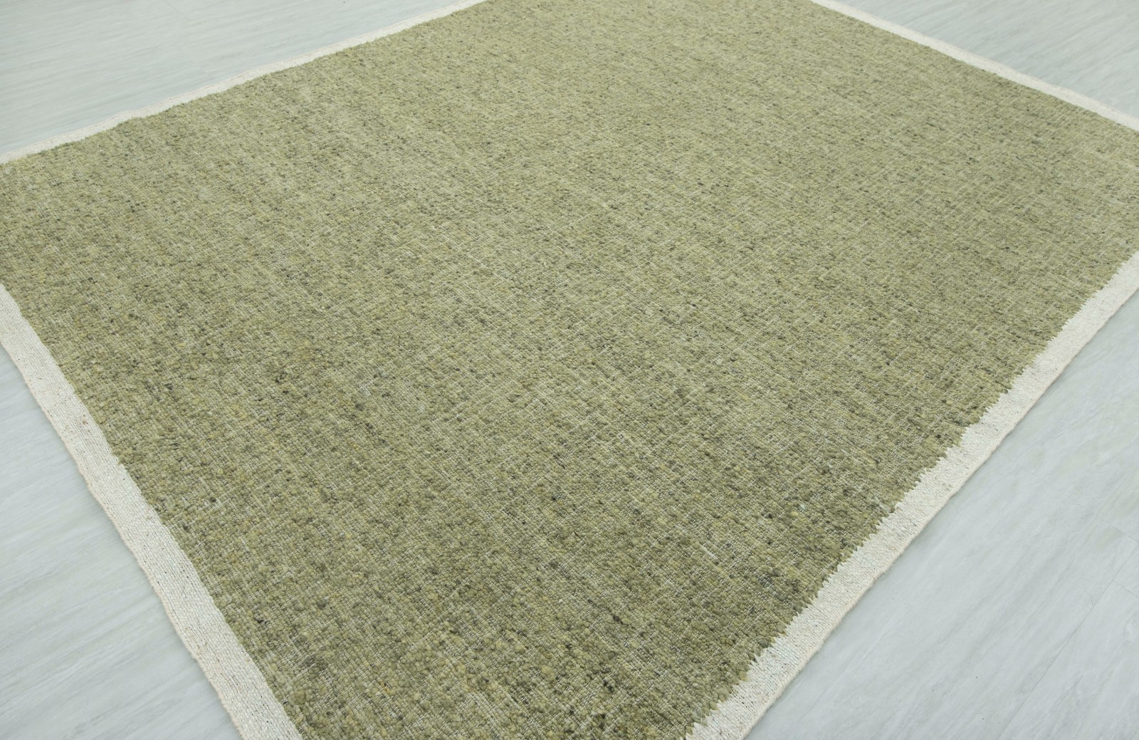 Natural Wool Jute Green Solid Plain High Quality Hand Woven Premium Quality Rug