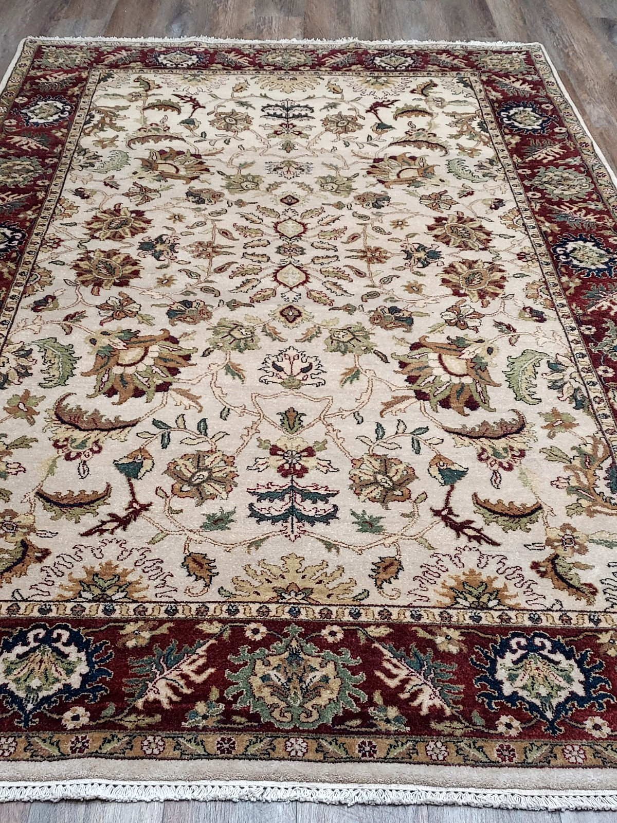 Turkish Silk And Wool HandMade Bohemian RoyalClassic Design,Turkish Rug6x9.5Ft