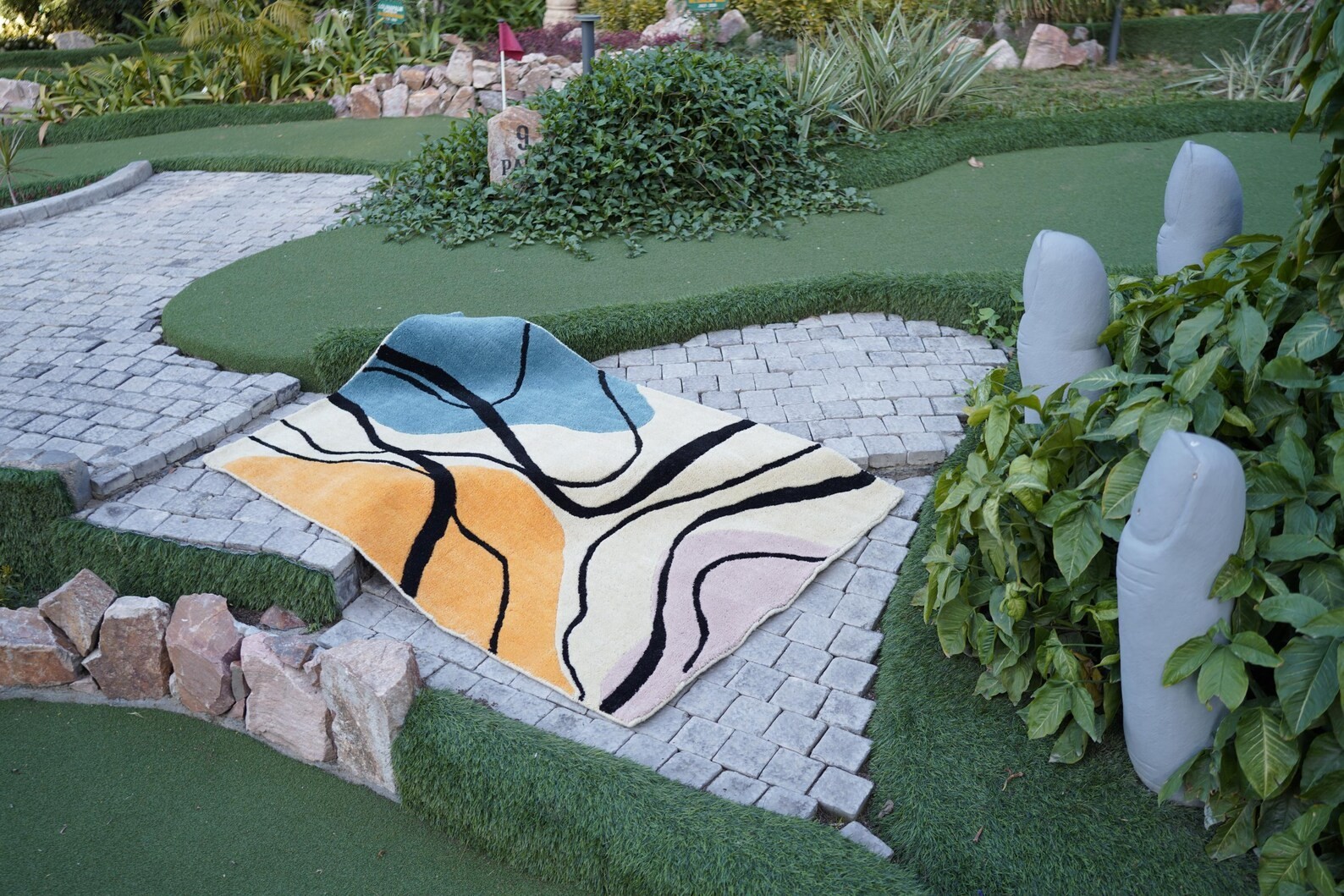 Abstract Handmade Tufted Wool Rug | Modern Multicolor Area Rug | Artistic Carpet