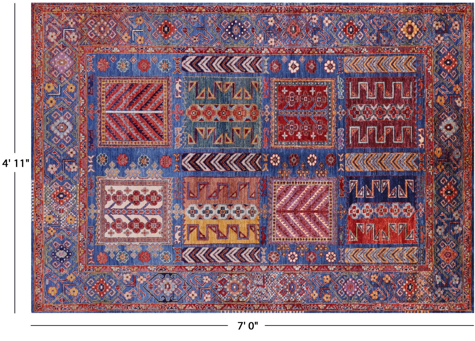 Handmade Tribal Fine Serapi Wool Rug 4′ 11″ X 7′ 0″ – Q20941