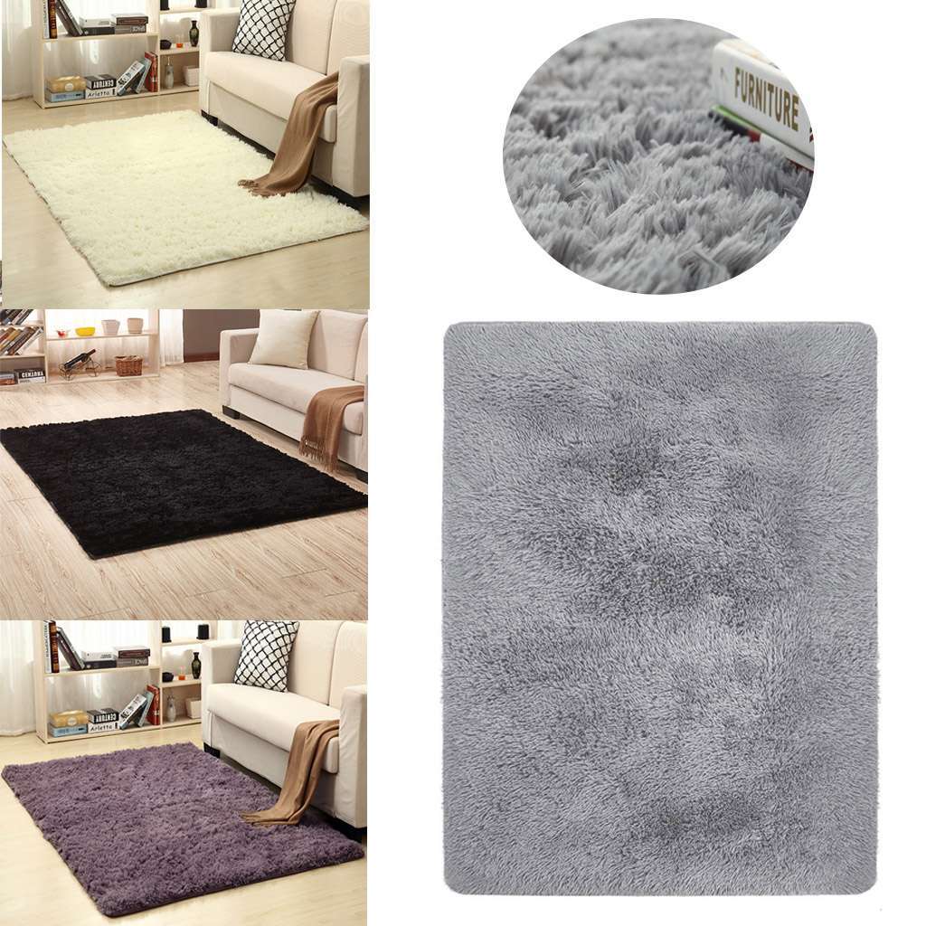 Soft Faux Fur Fluffy Shag Area Rug Long Pile Non-Skid Furry Carpet Bedroom Plush