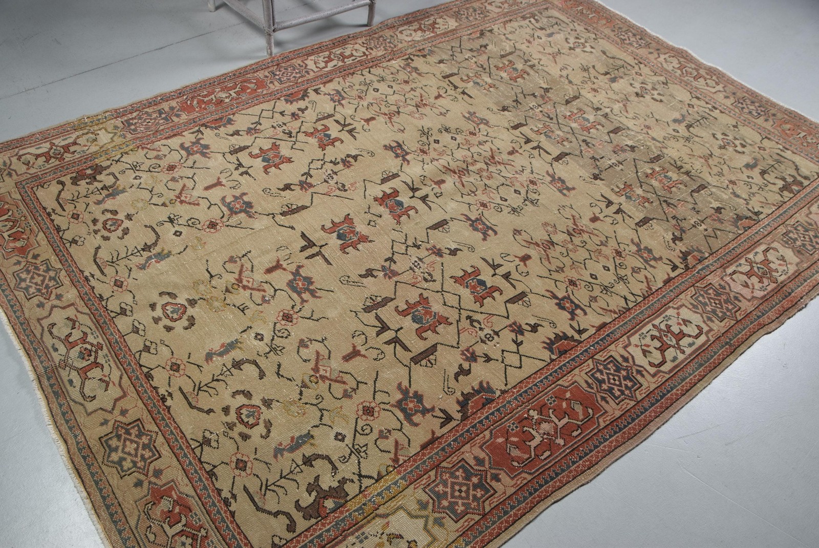 6,2×9 ft Turkish Rug, Large Vintage Rug, Brown Abstract Rug