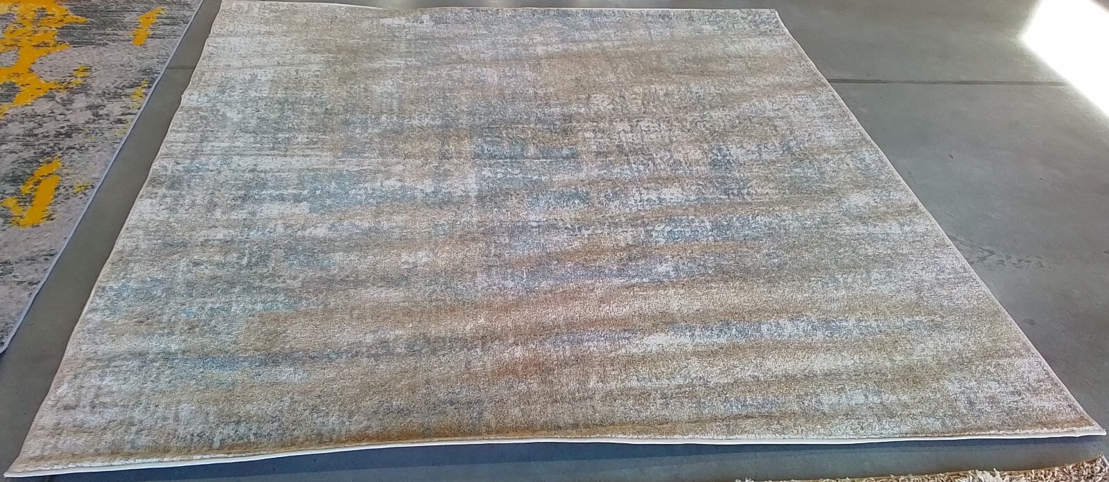 BEIGE / SLATE 8′-0″ x 8′-0″ Back Stain Rug, Reduced Price 1172762004 ADR207B-8SQ