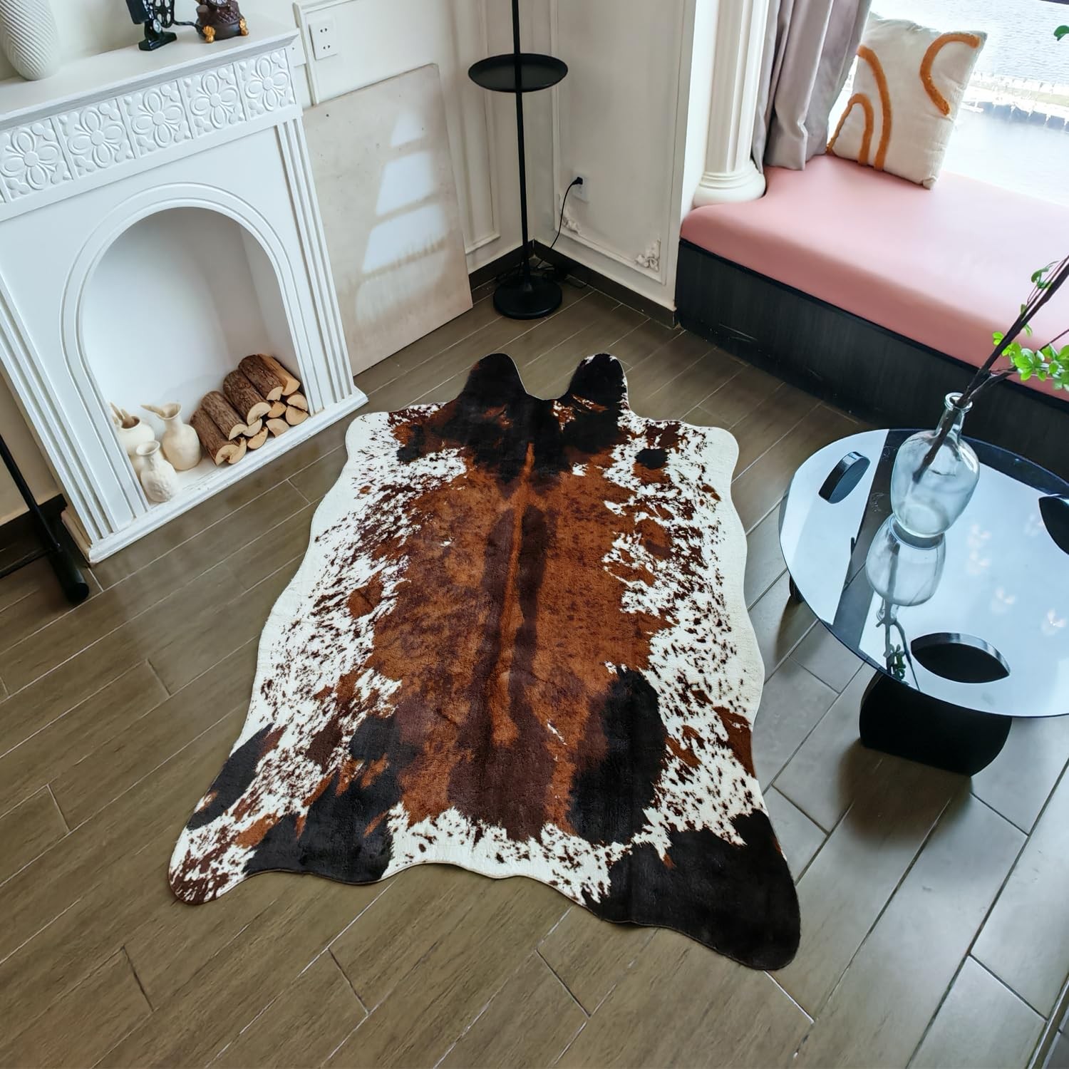 Jaccaws Faux Cowhide Rug Large 6.2Ft X 8.2Ftnatural Pattern Tricolor Cow Print