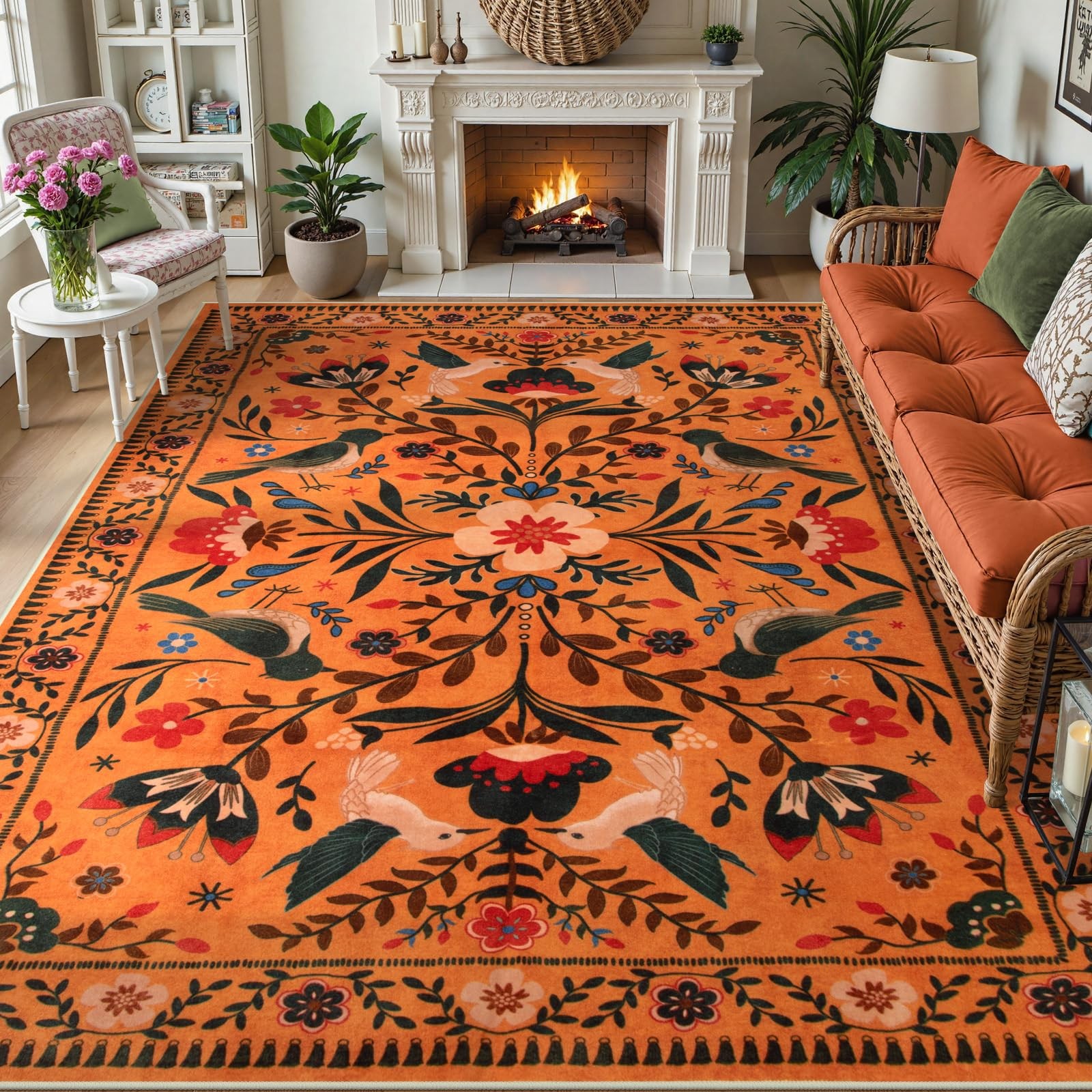 Area Rugs 9×12 Fall Home Decor, Bohemian Scandinavian Modern Country Aestheti…