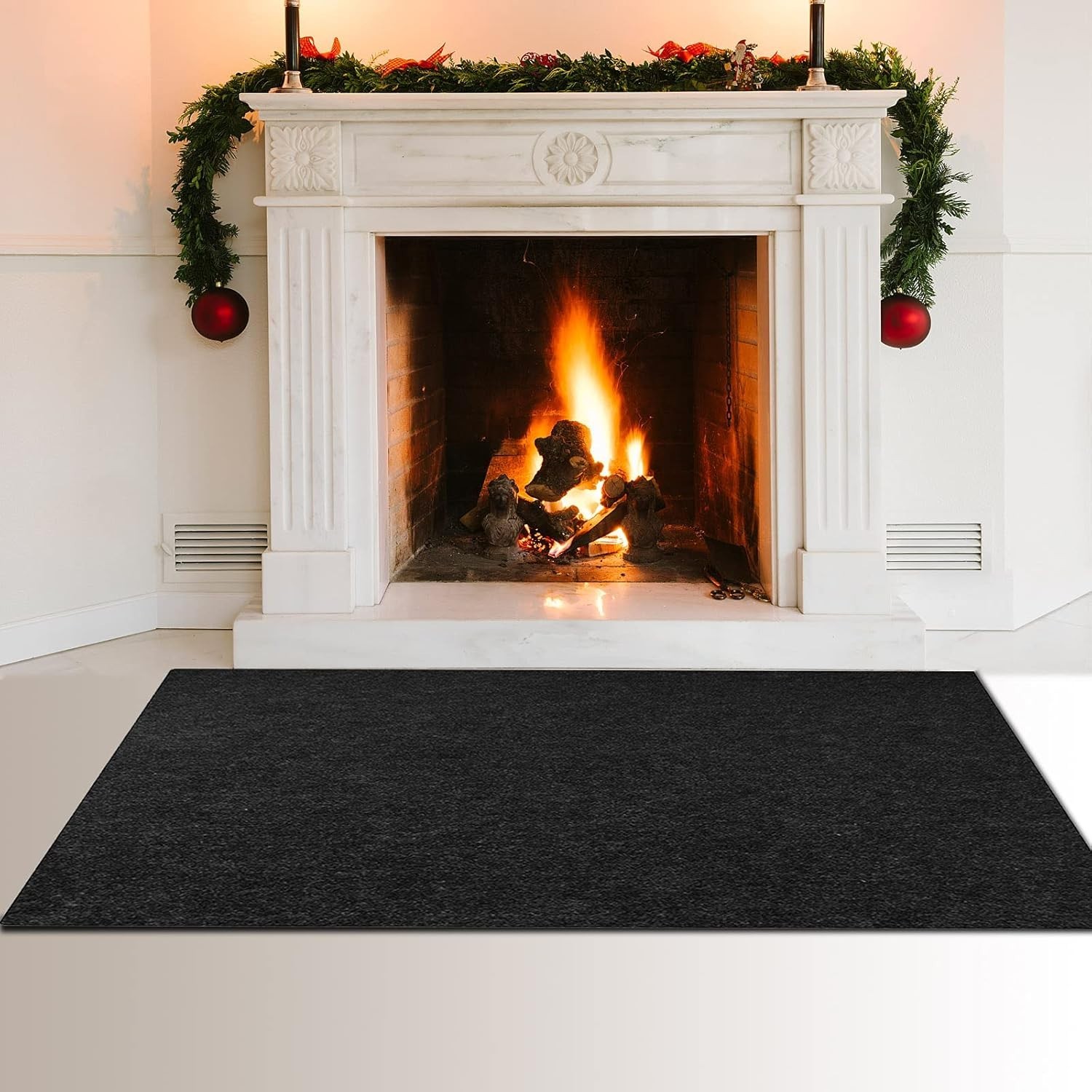 48” x 30” Fireplace Hearth Rug with Anti-Skid Backing – Fire Safety
