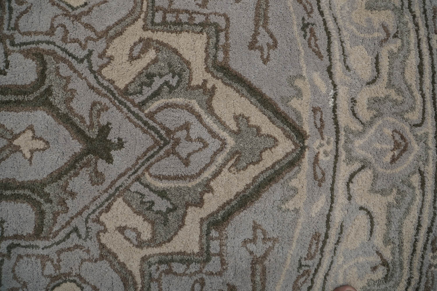 6’x6′ Gray Hand Tufted Traditional Abstract Wool Oriental Area Rug