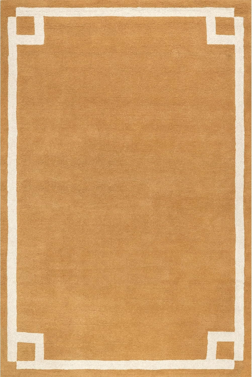 Handmade Grace Golden Yellow/Ivory Area Rug, 5′ x 8′, Soft & Durable