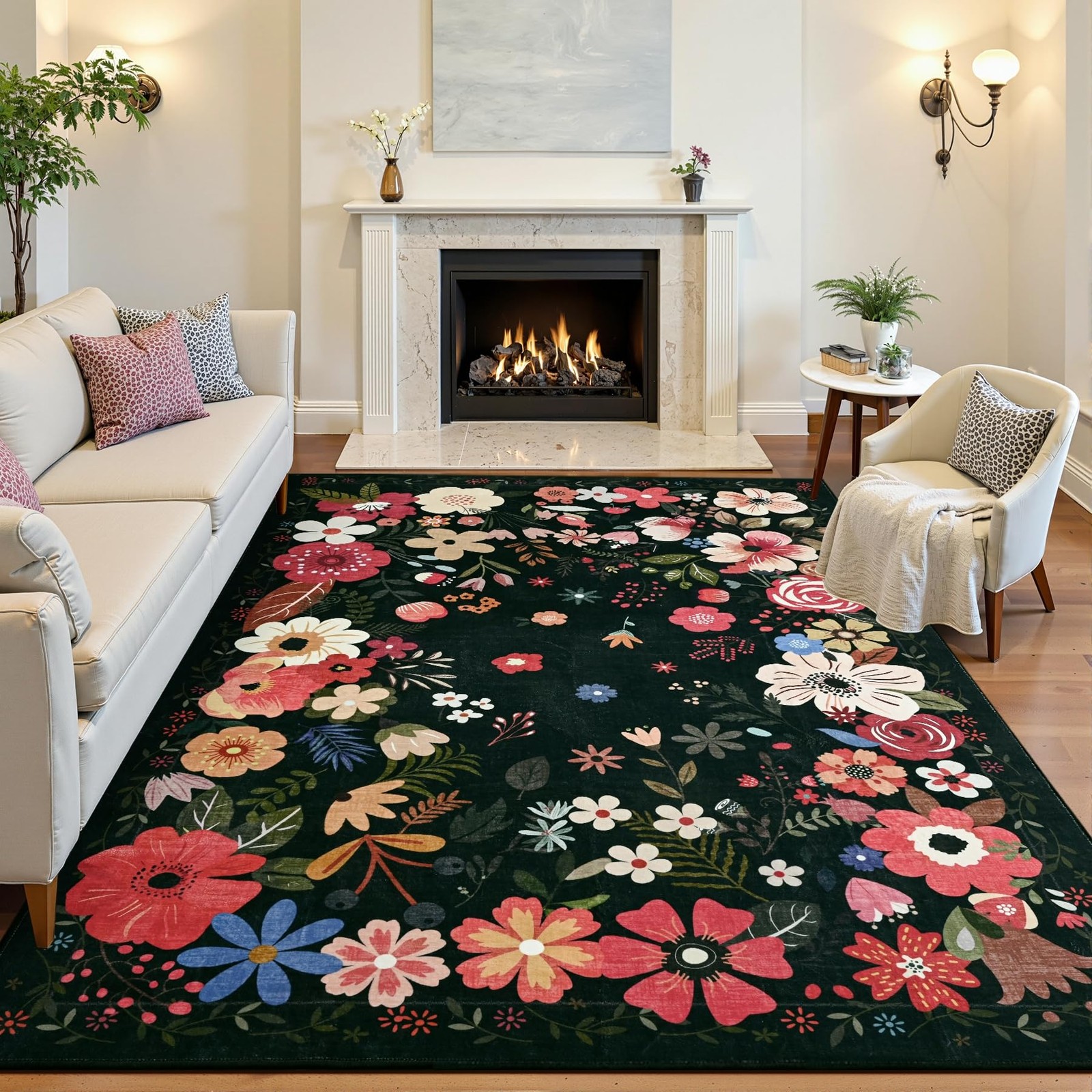 Vasofe 5×7 Rug for Bedroom,Washable Rugs Living Room, Dining Indoor Floor Mat