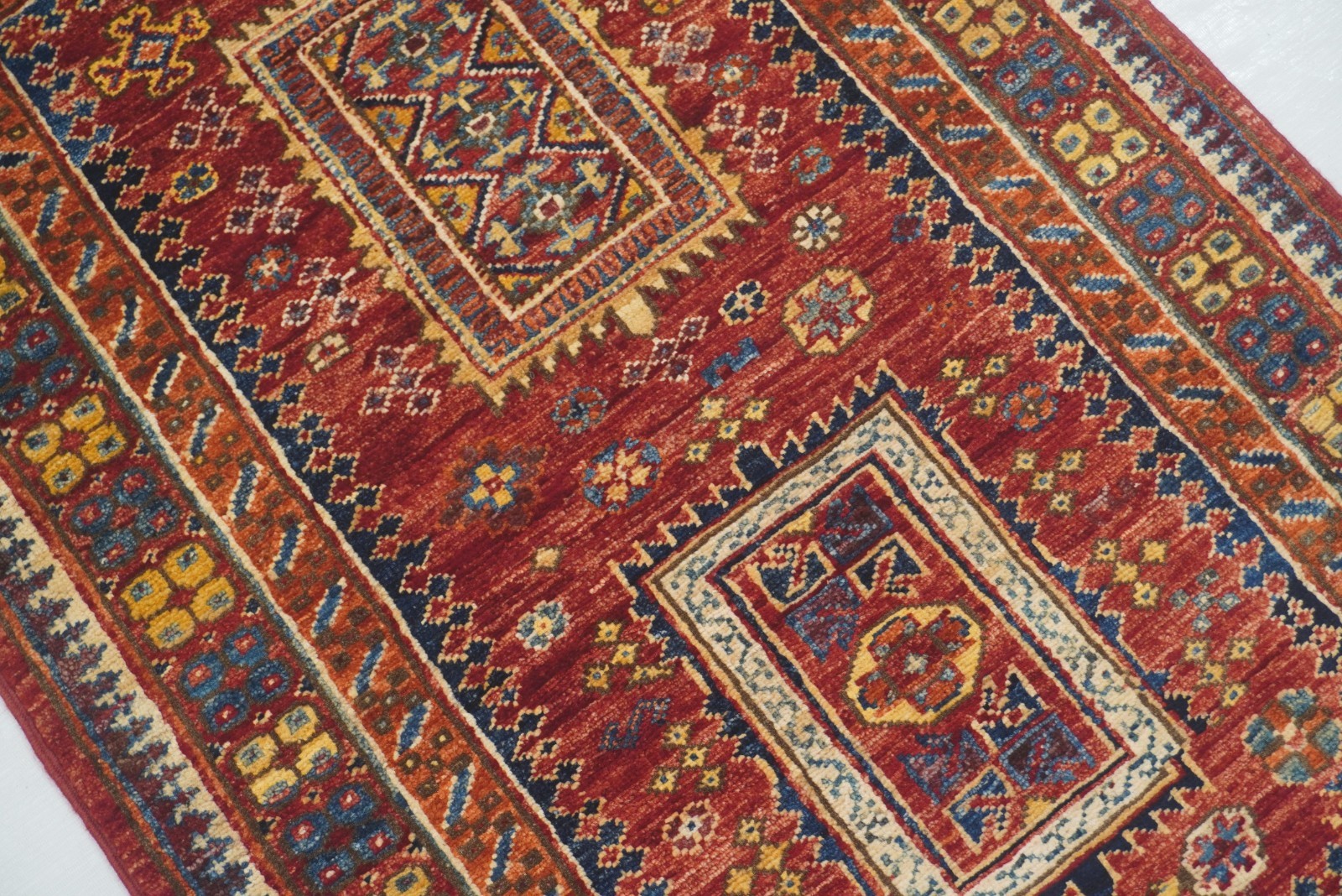 2×4 ft Red Afghan Hand Knotted Traditional Area Rug