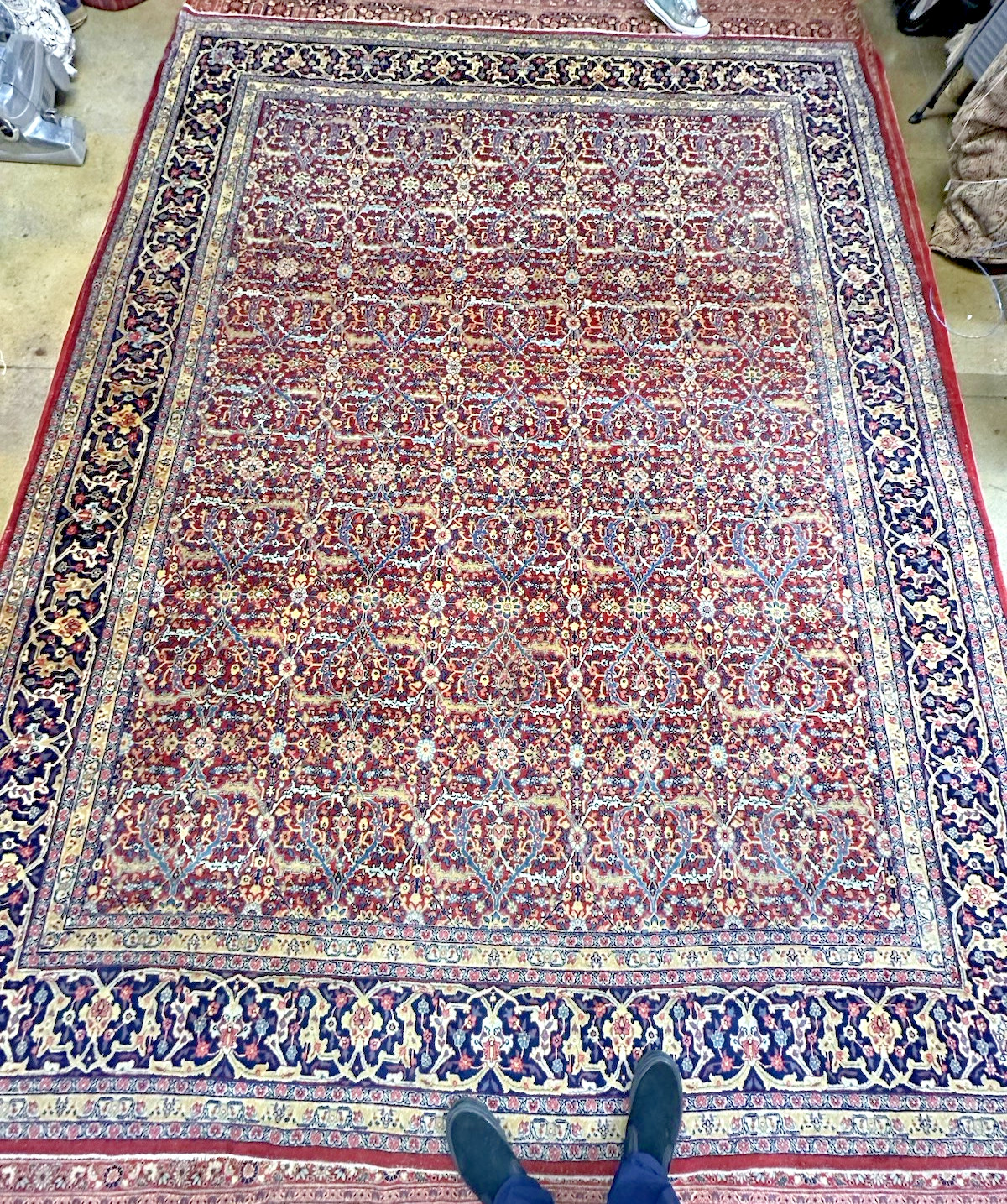 Auth: 1930’s Antique Kurdish North West Rug Mystical ART Beauty Red 9×12