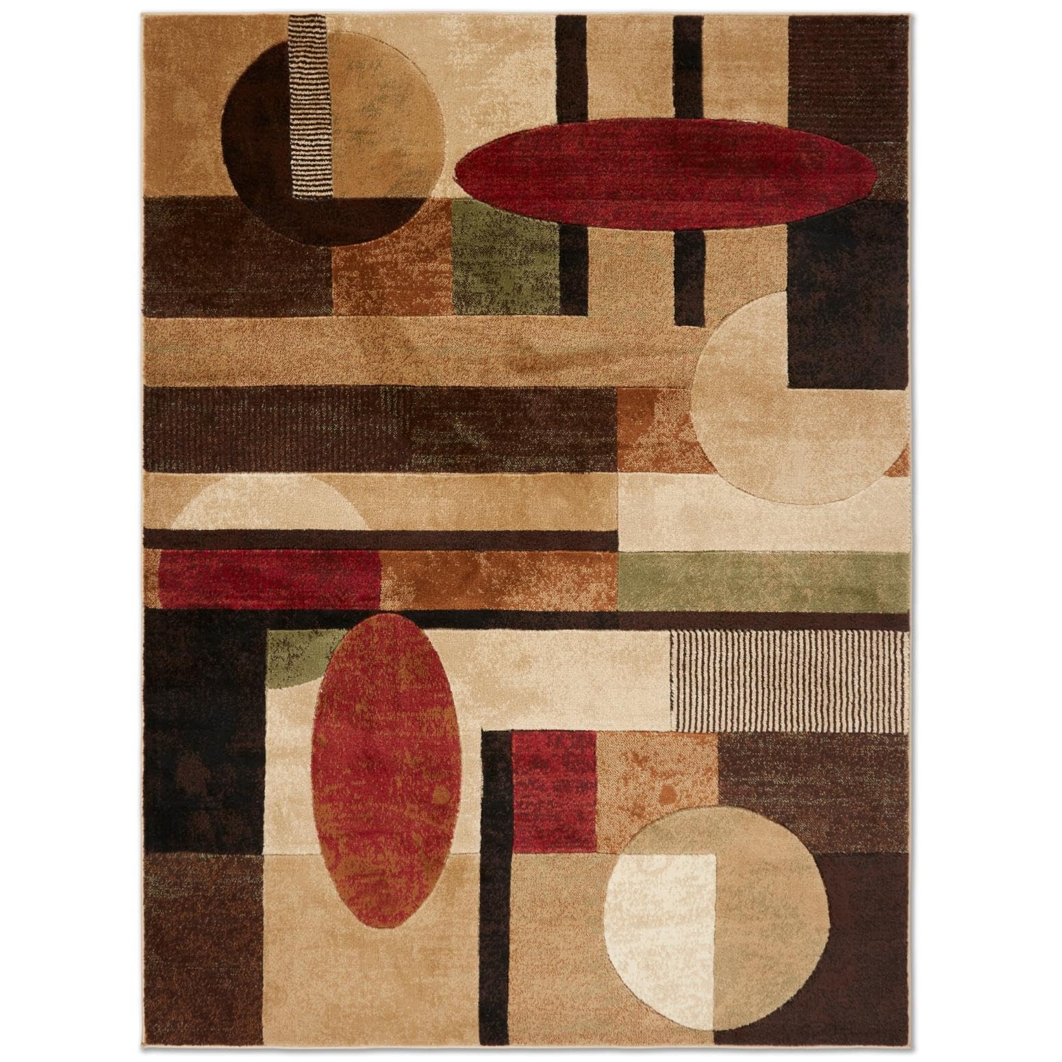 Home Dynamix Tribeca Jasmine Contemporary Geometric Area Rug Brown/Red 67X910
