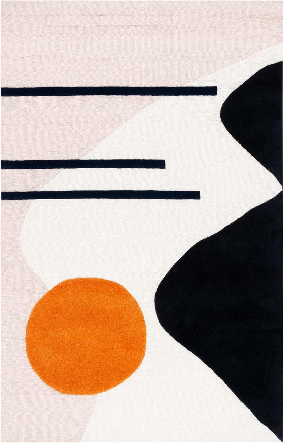 SAFAVIEH Rodeo Drive Collection Area Rug – 6′ X 9′, Blush & Black, Handmade Mid-