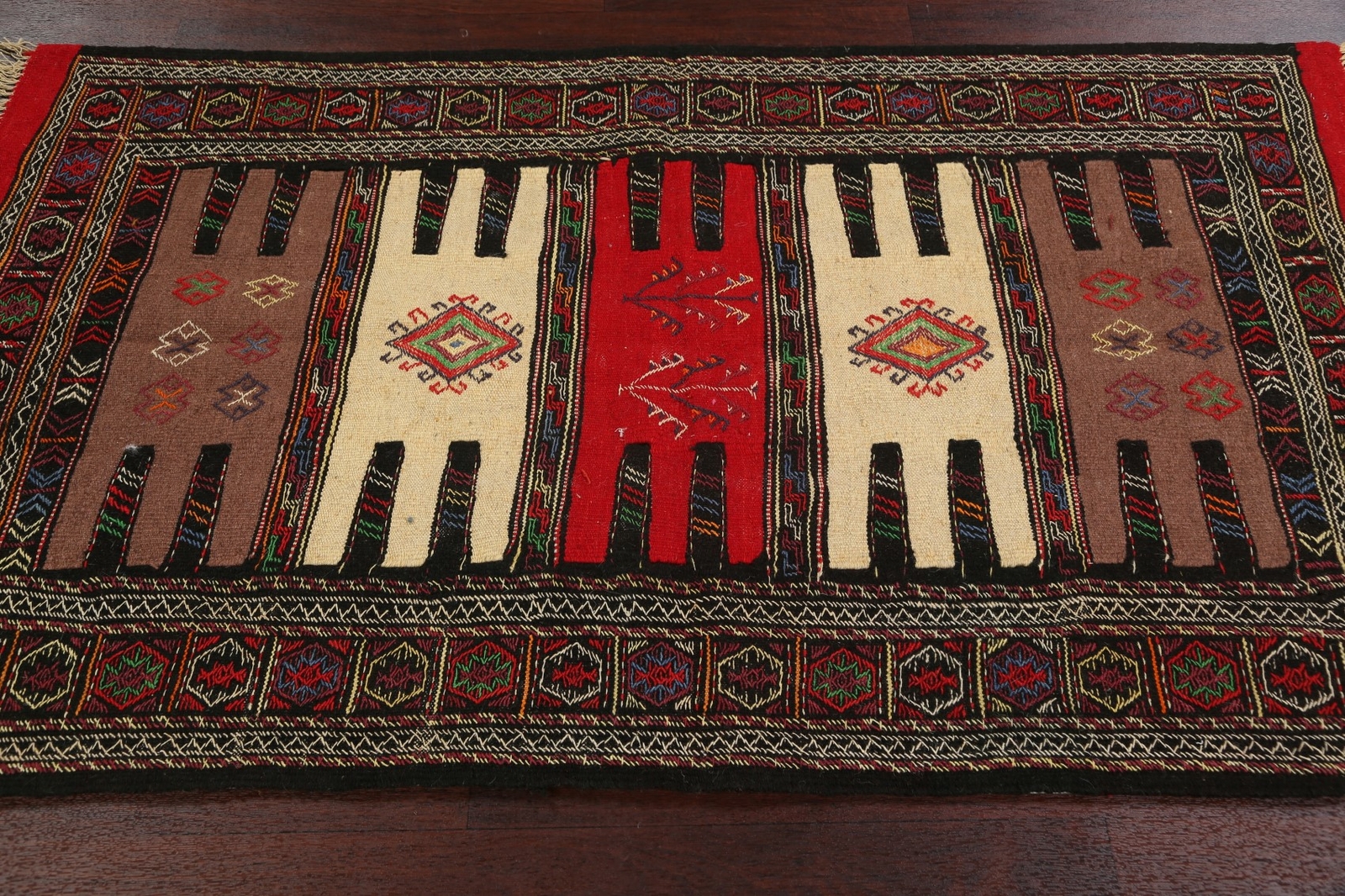 Tribal Geometric Sumak Kilim Hand-woven Area Rug Traditional Oriental Carpet 3×6