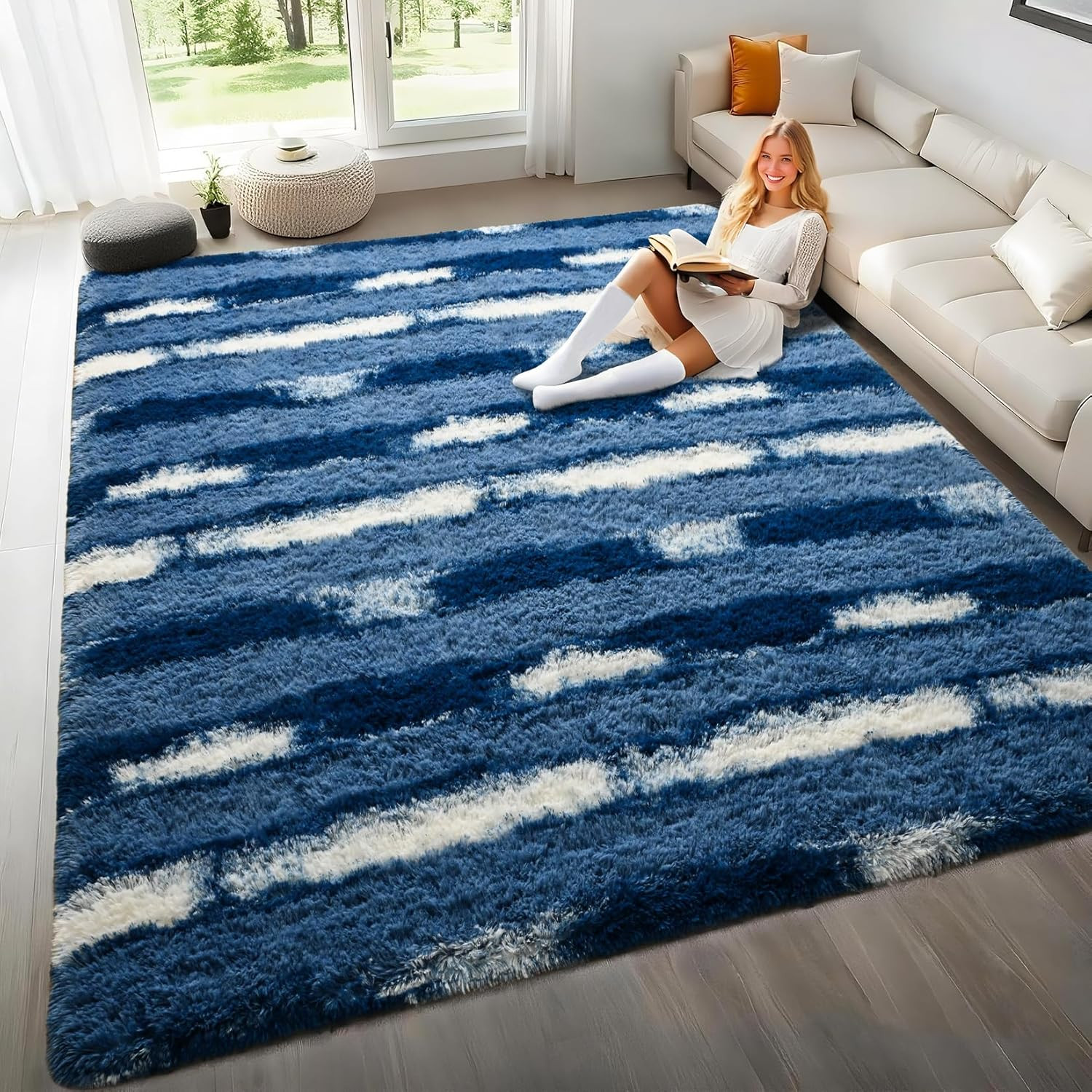 Alfombra suave esponjosa 4×6 pies lavable sala dormitorio decoracion hogar