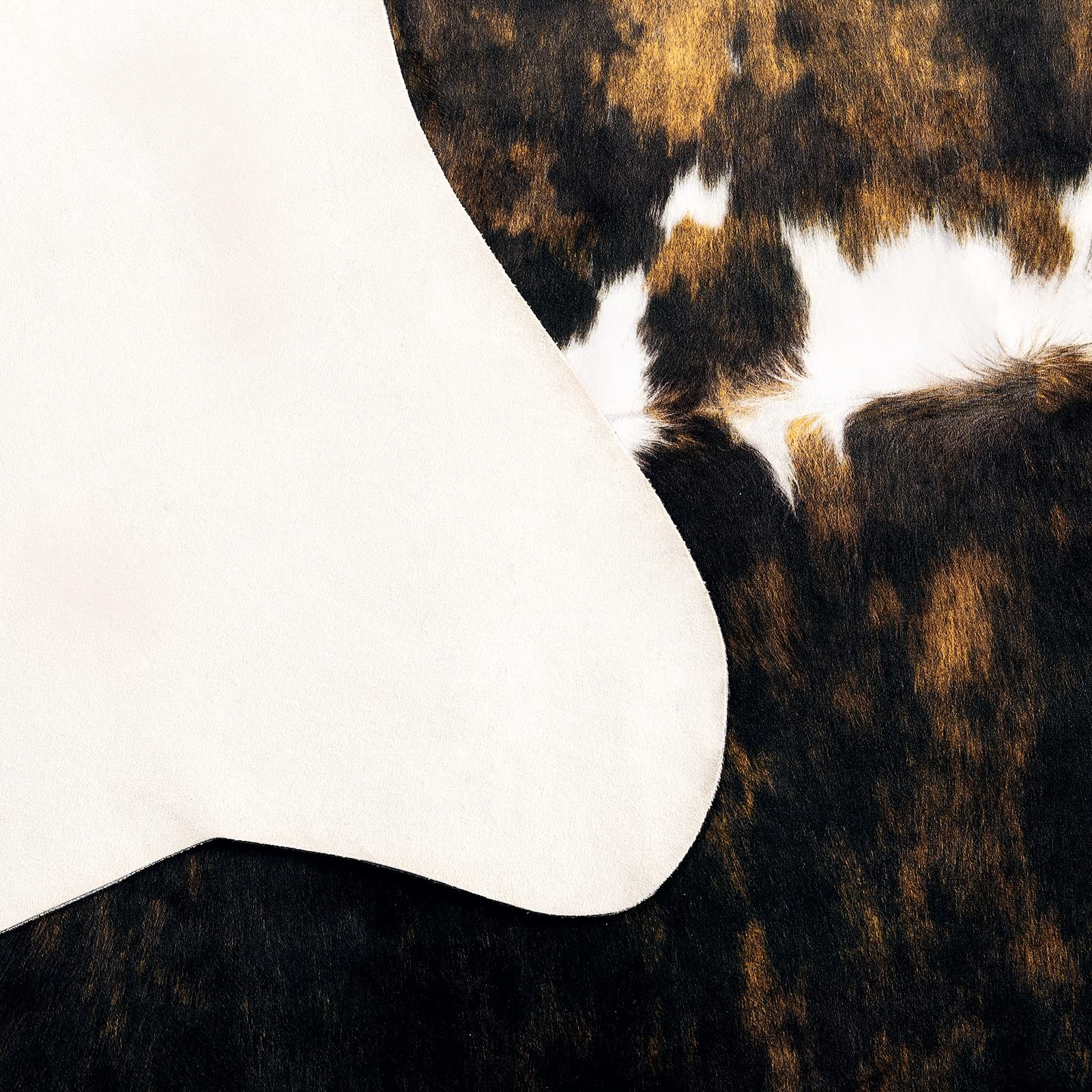 HOMORE Cowhide Rug, 3×4 Rug Small Cow Print 3′ x 4′ (Cowhide), Dark Brown