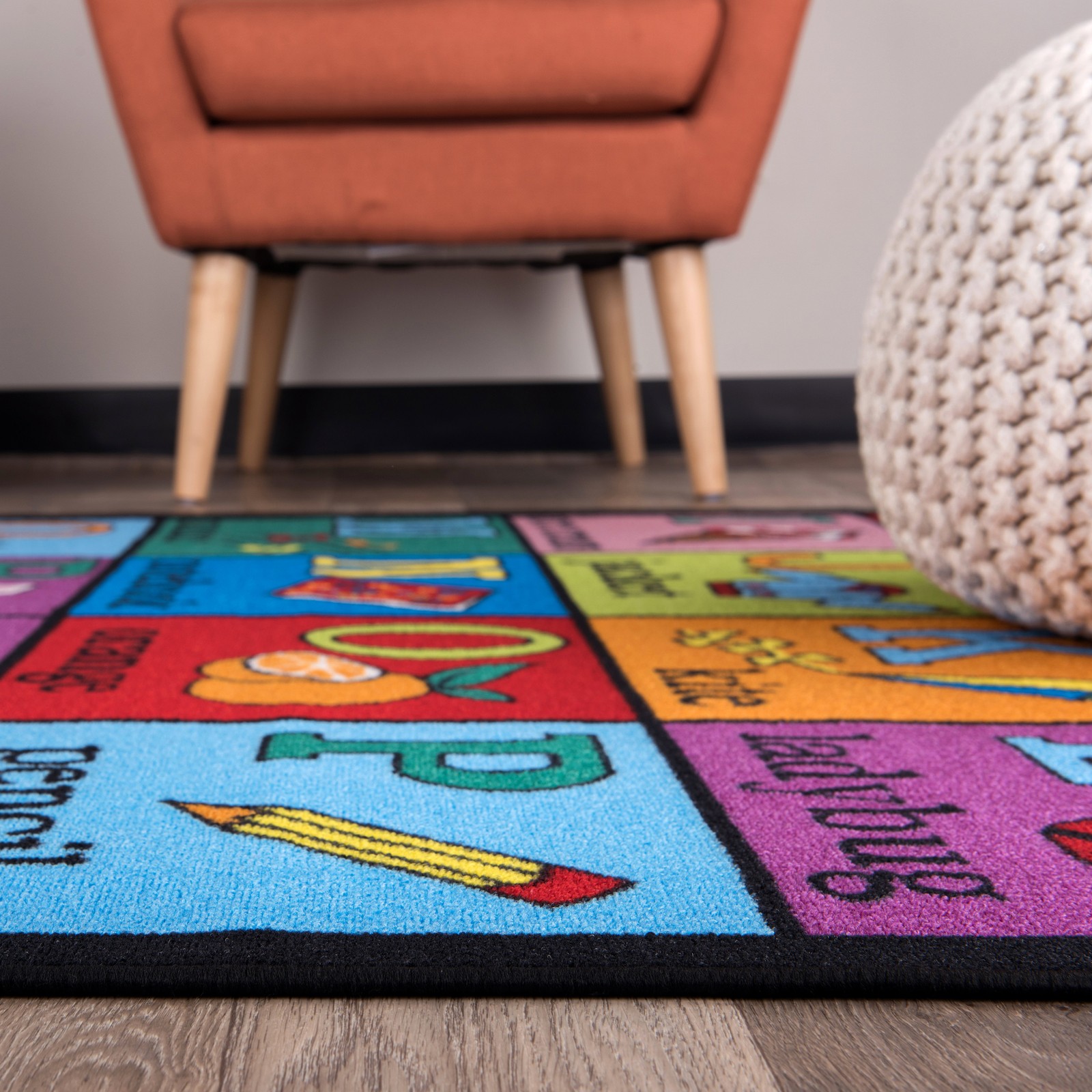 Children Rugs Kids Educational Learning Alphabet Non-Slip Rugs for Kids Room 5×7