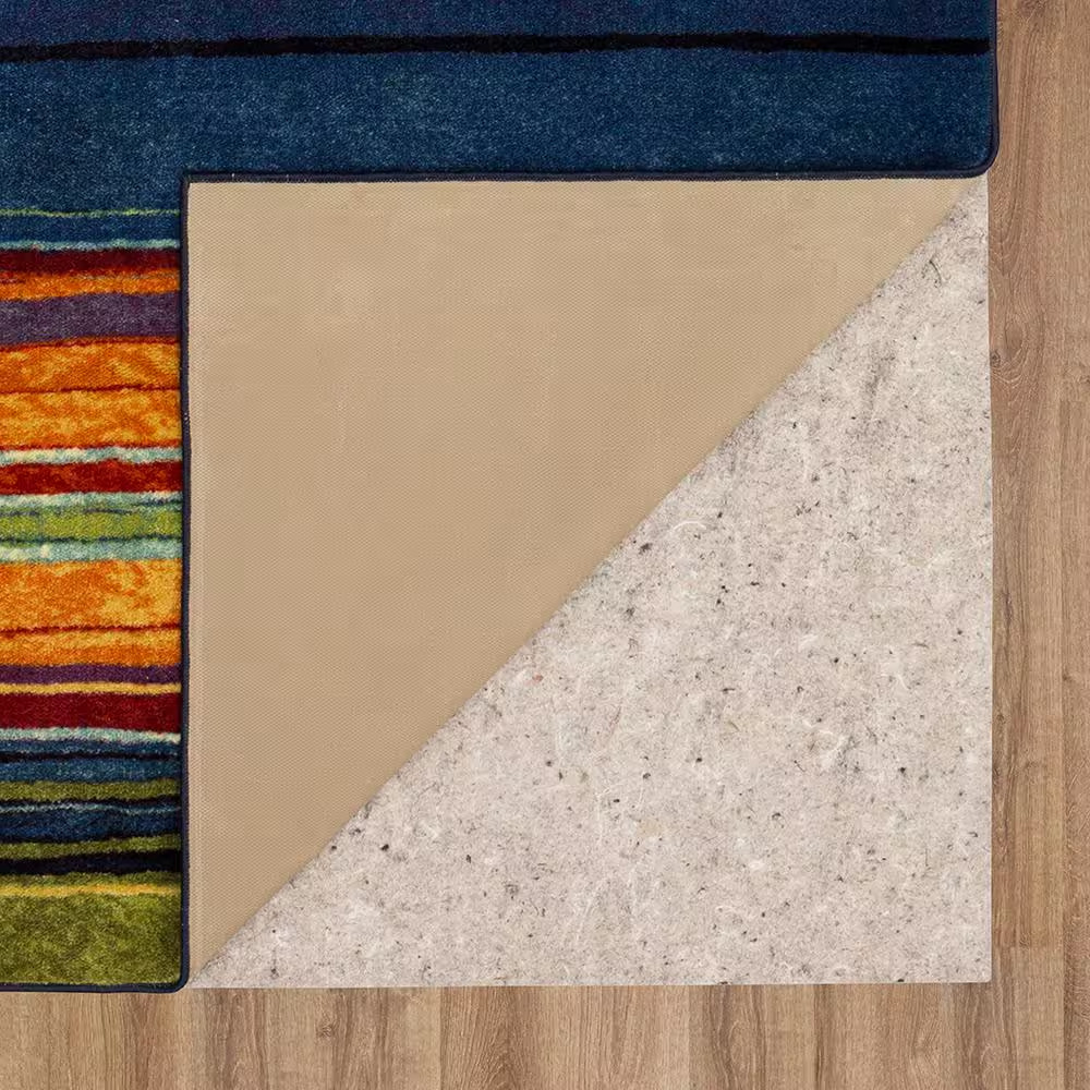 Rainbow Multi 2 Ft. X 8 Ft. Machine Washable Striped Runner Rug