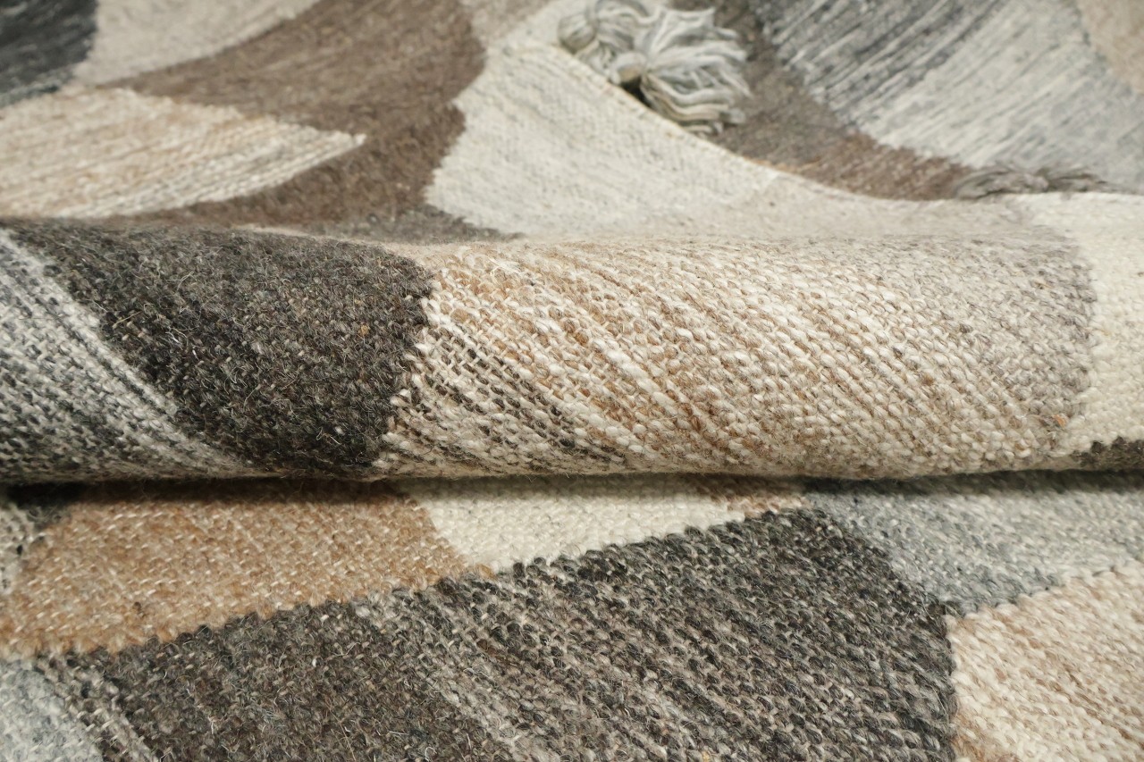 Modern Rustic 7×10 Area Rug with Textured Multicolor Geometric Design