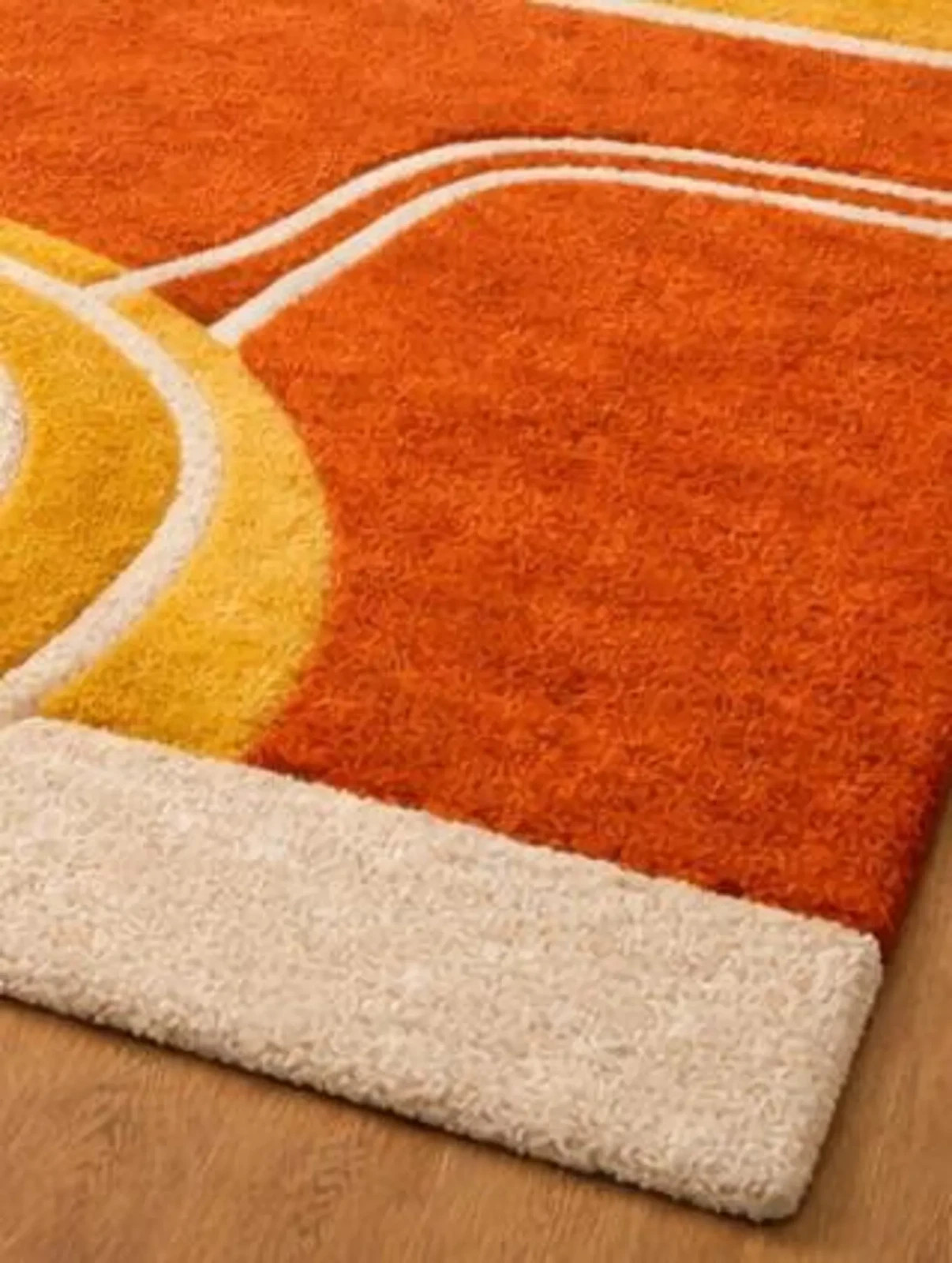 Hand Tufted Wool Rug: Earth Tone Abstract Geometric Area Rug Handmade Carpet