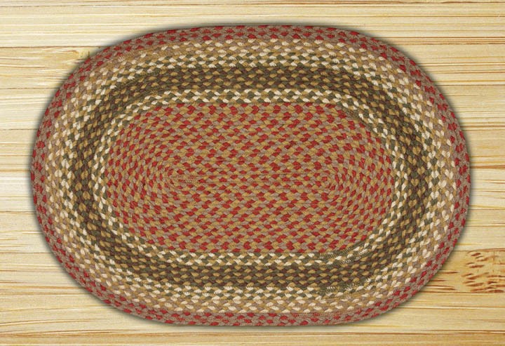 Earth Rugs C-24 Olive Burgundy Gray Oval Braided Rug 5 Feet x 8 Feet