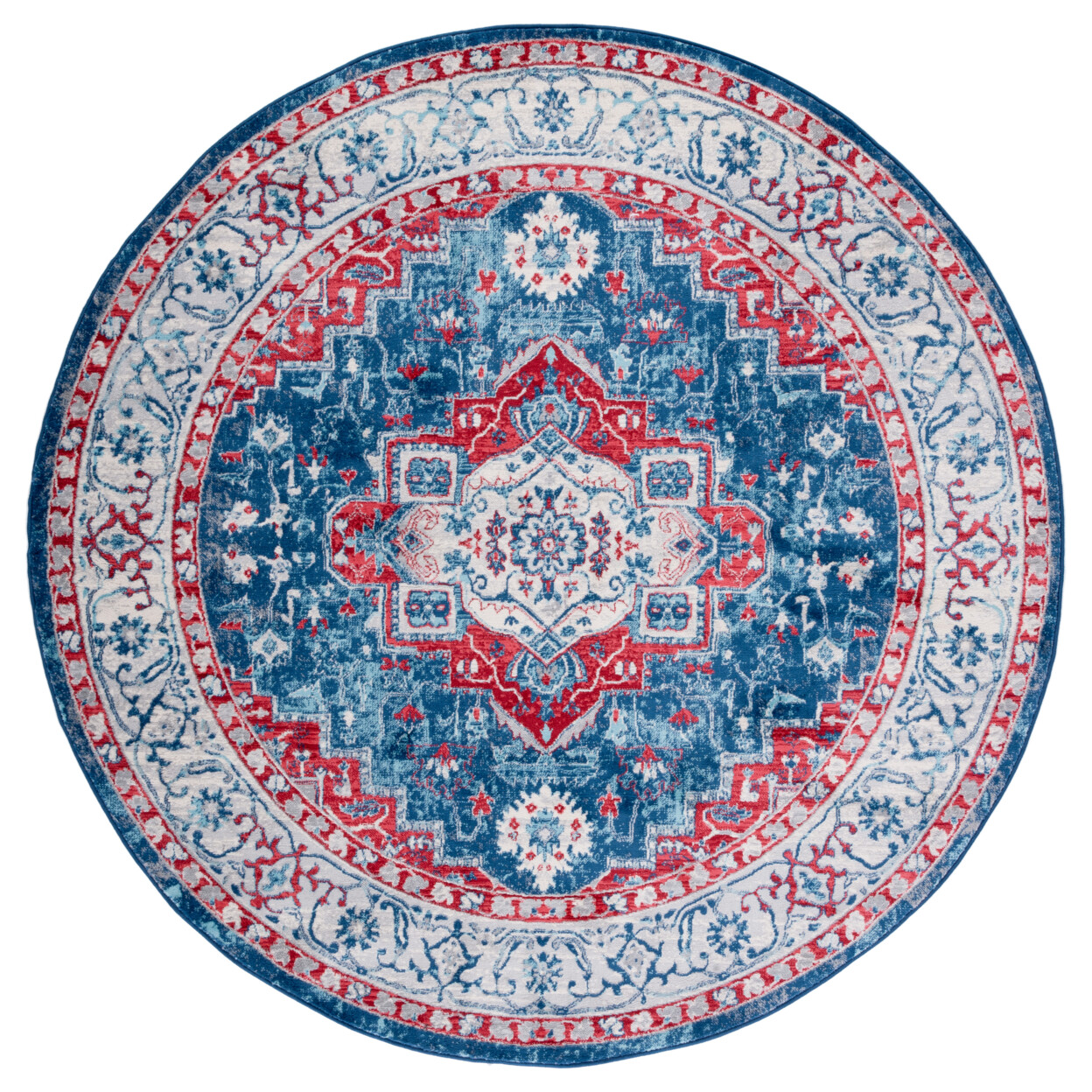 SAFAVIEH Brentwood Collection BNT851P Navy / Red Rug