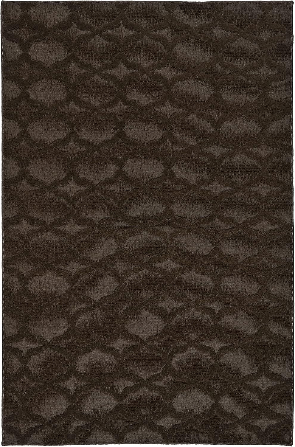 Sparta Non Slip Polypropylene 4 Ft. X 6 Ft. Brown Mocha Area Rug- Ideal for Livi