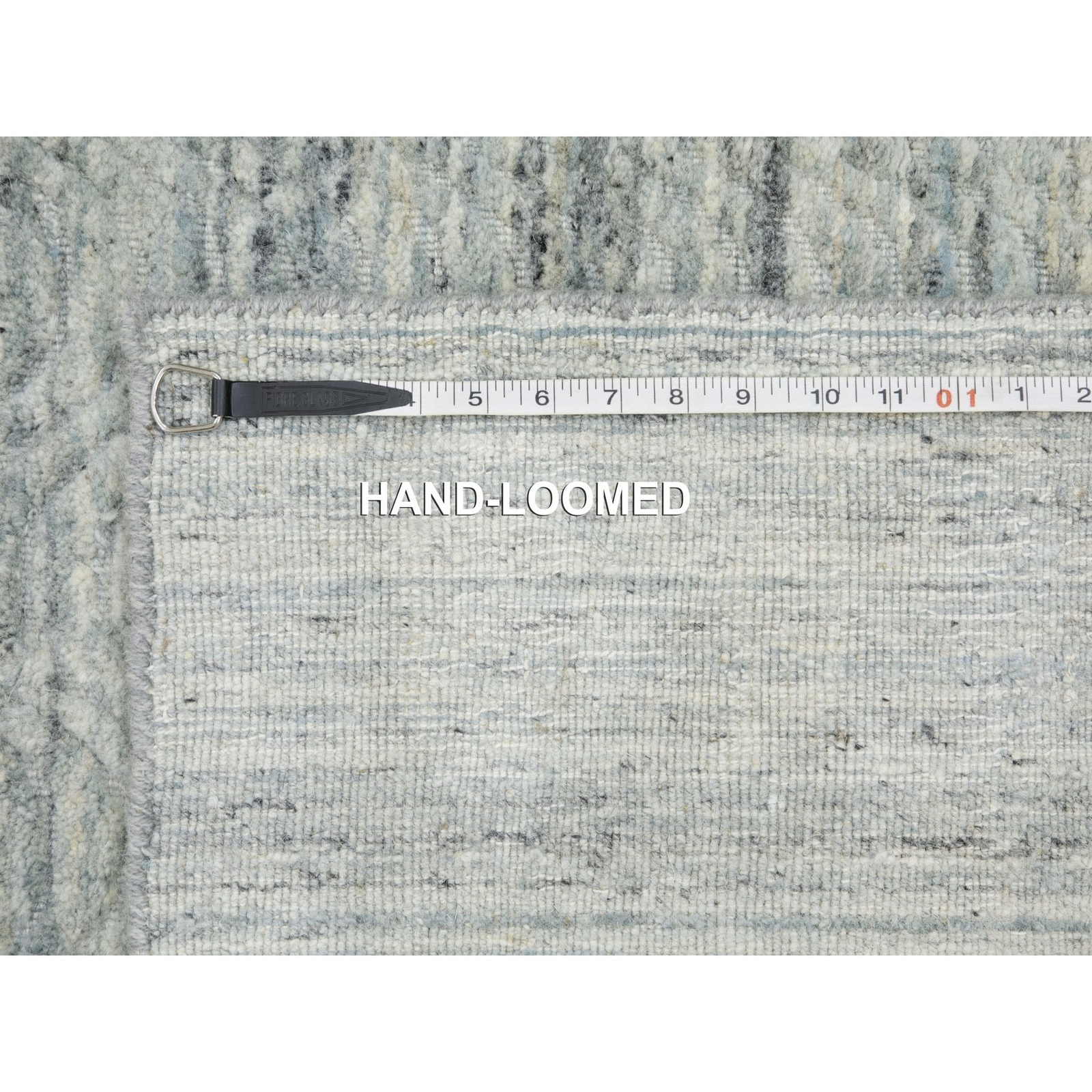 2’6″ x 7’10” Green Variegated Design Hand Loomed Wool Modern Runner Rug R58422