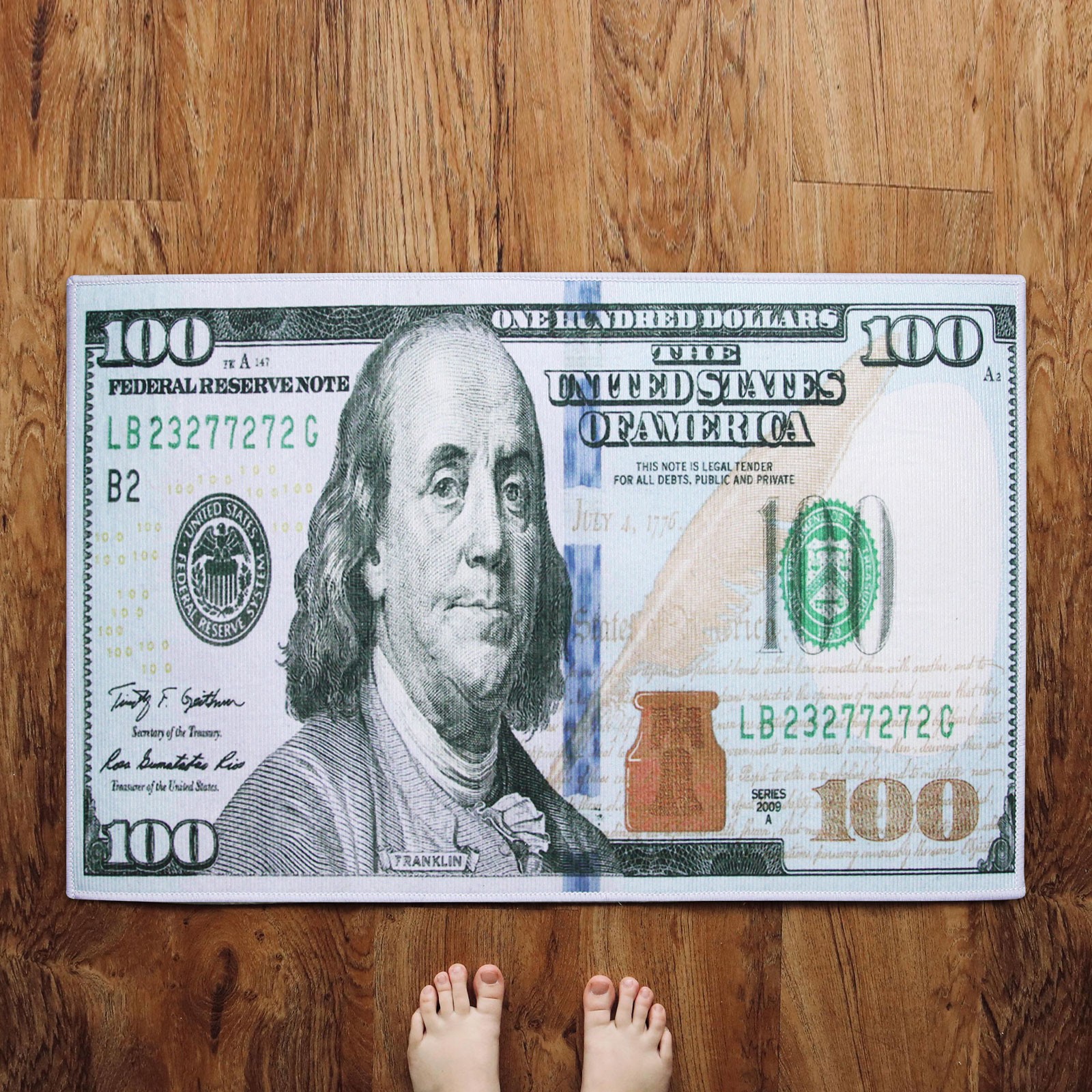 100 Dollar Bill Money Area Rug Carpet Floor Mat Home Decoration 23.8×15.9″ NEW