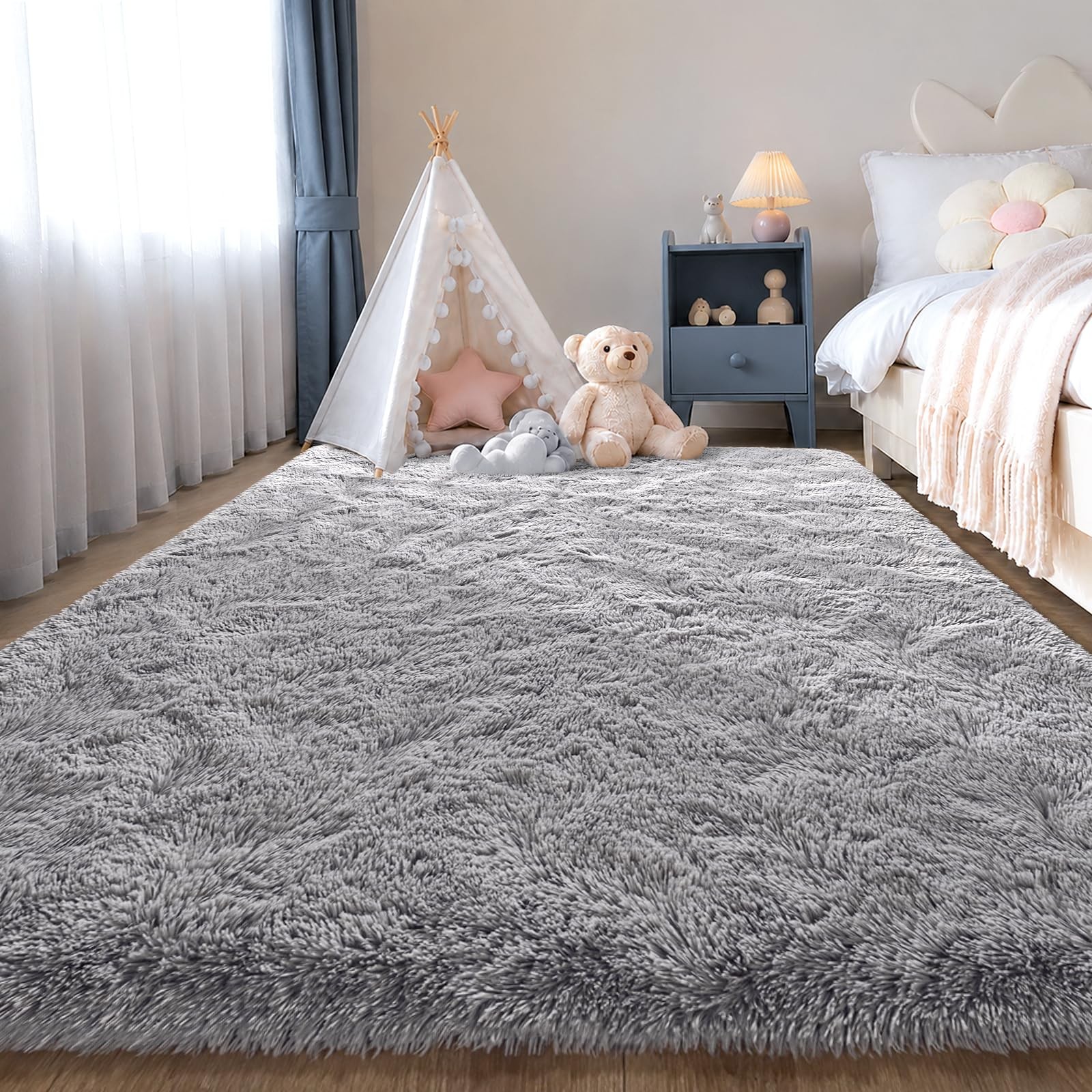 Zentavio Area Rugs for Living Room Grey 4′ x 6′ (Rectangular),