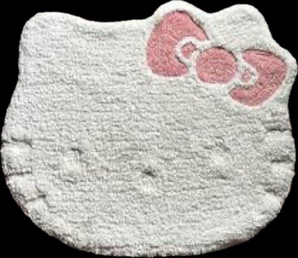 Hello Kitty Face With Bow White/Pink Room Rug 32.75in X 38in NEW With Tags