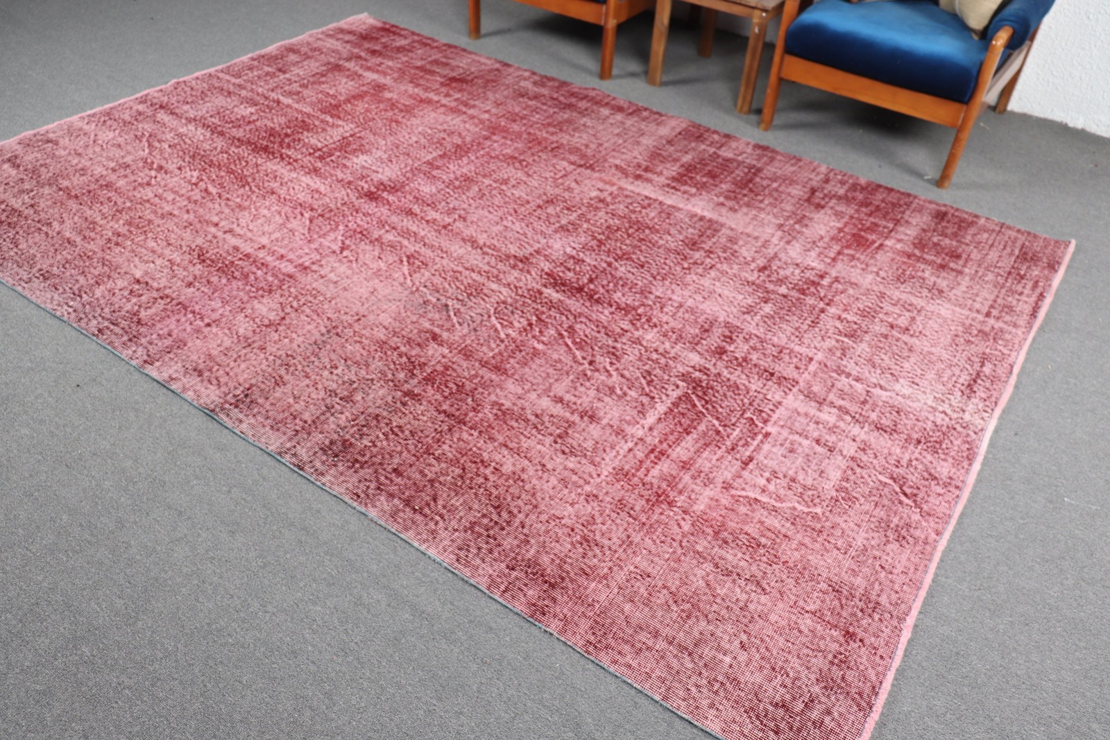 6,6×9,4 ft Turkish Rug, Rug Rug, Red Polka dot Rug Wool