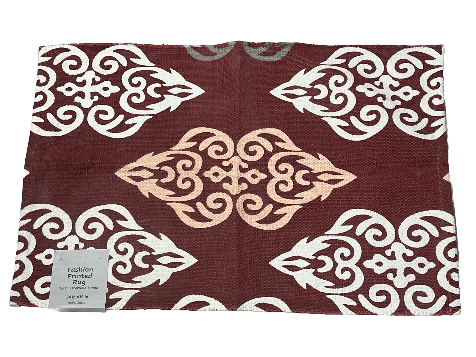 Fashion Printed Rug Red (24 in X 36 in) 100% Cotton