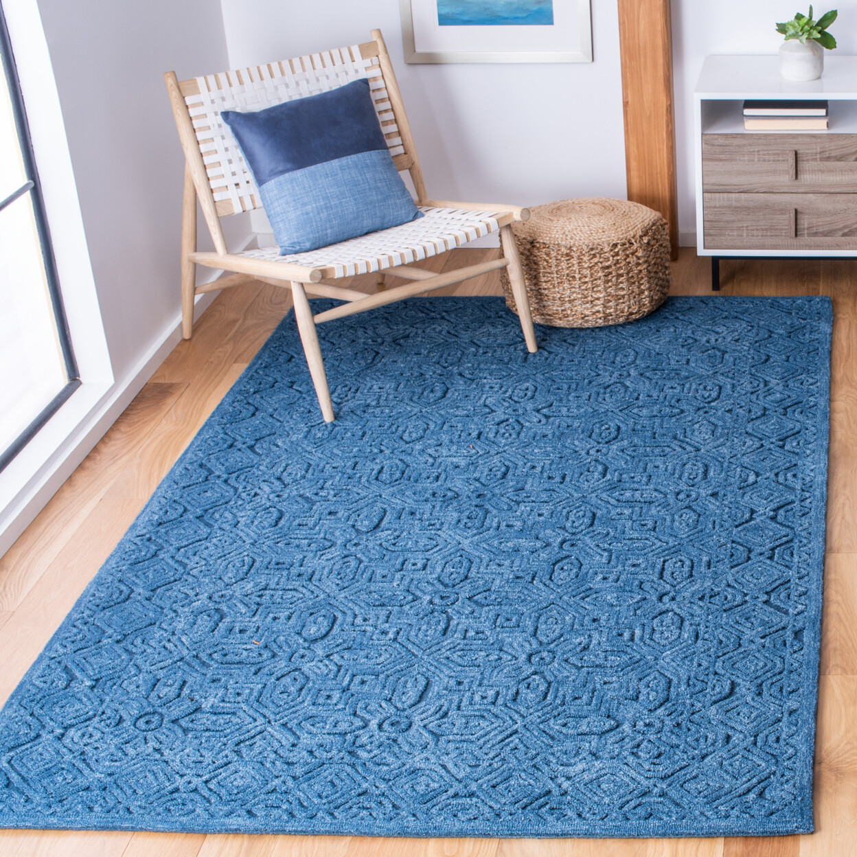 SAFAVIEH Textural TXT101N Handmade Dark Blue Rug