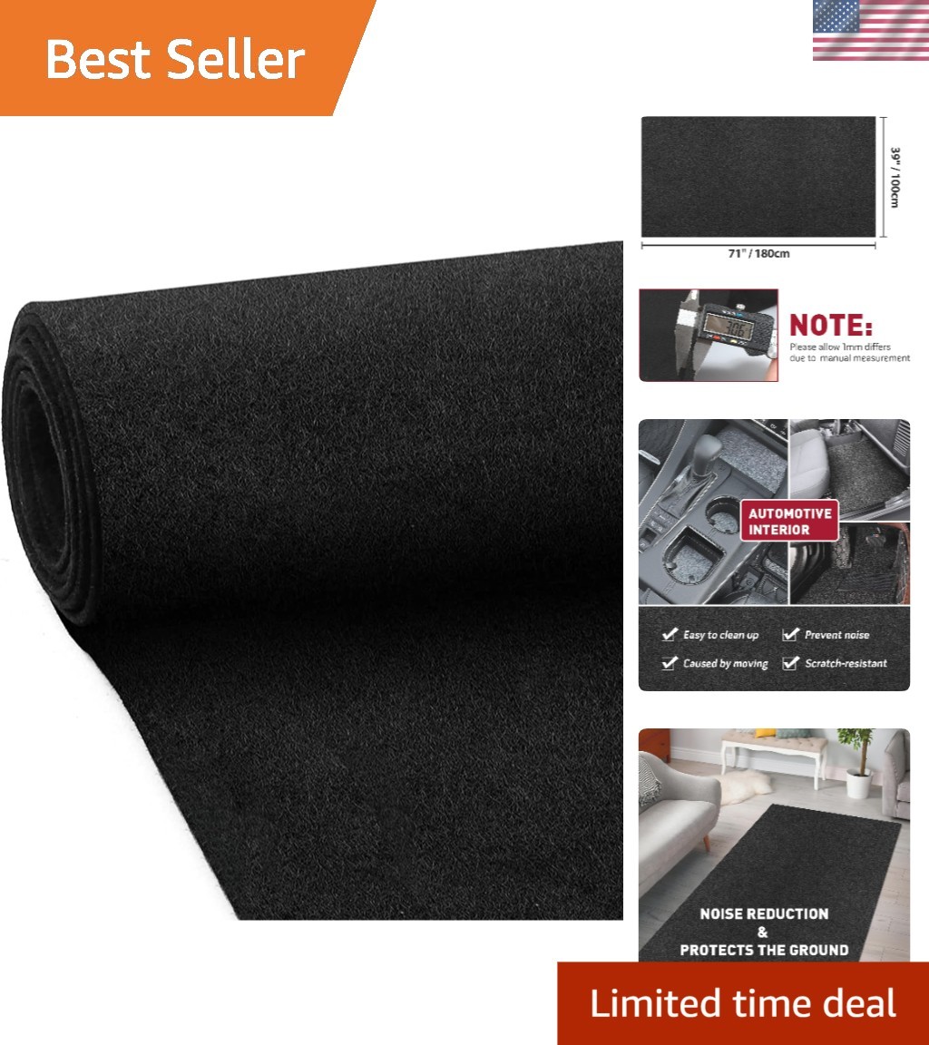 Stain-Resistant 40″x70″ Black Underfelt Carpet – Ultimate Interior Protection