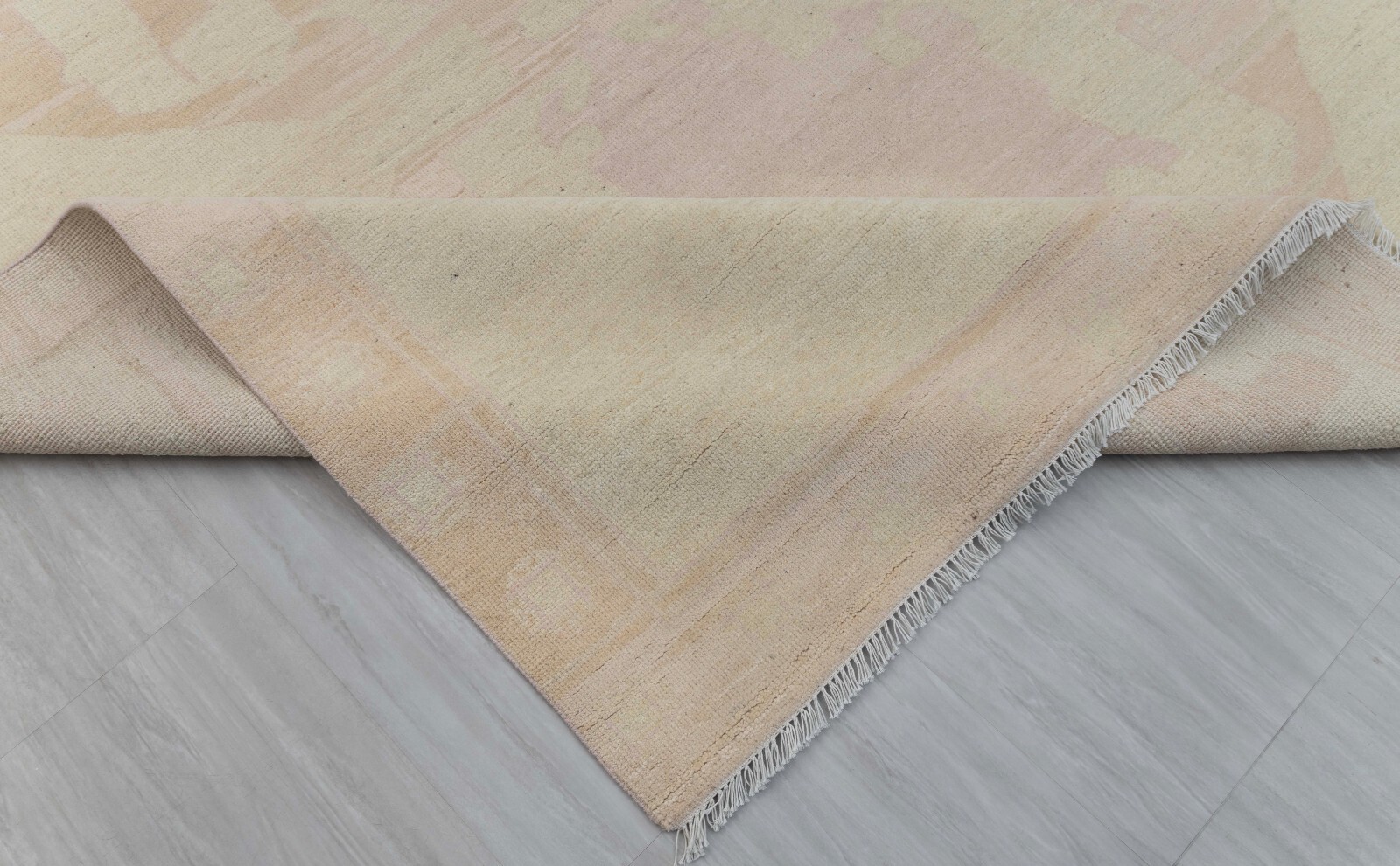 8×10 Turkish Style Oushak Rug Cream Peach Hand Knotted Soft Quality Wool Rug